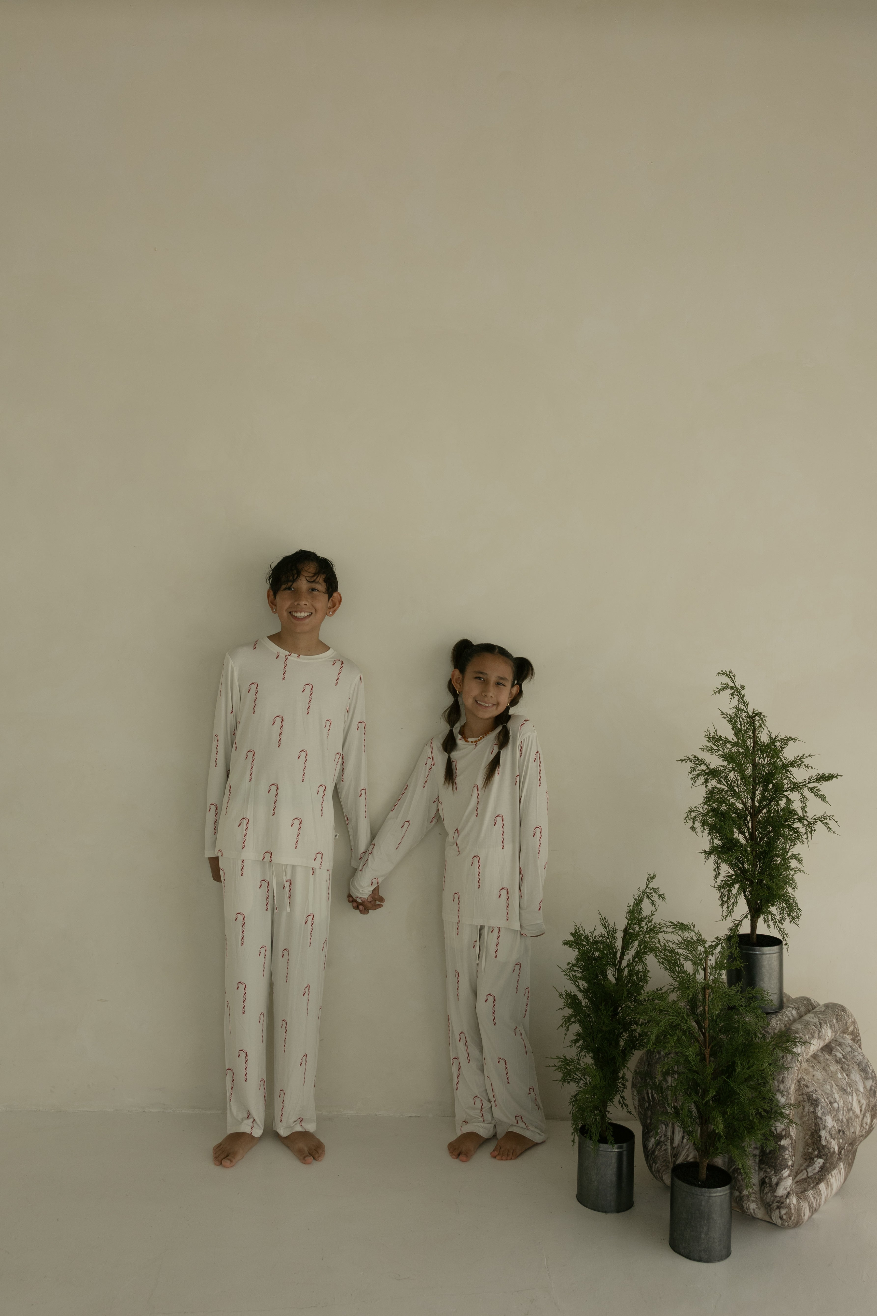 Pre-teen Straight Leg Bamboo Pajamas | Candy Cane