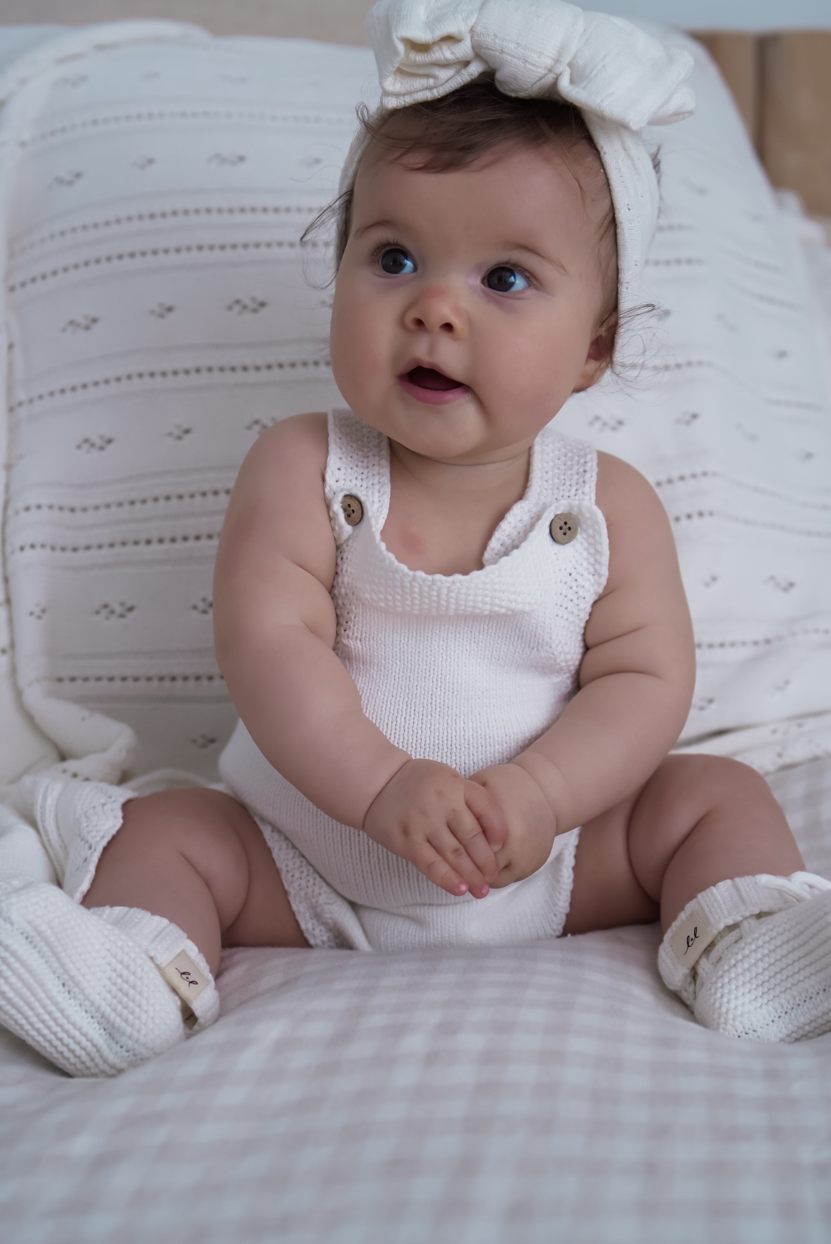 Novelty Knit Romper - White