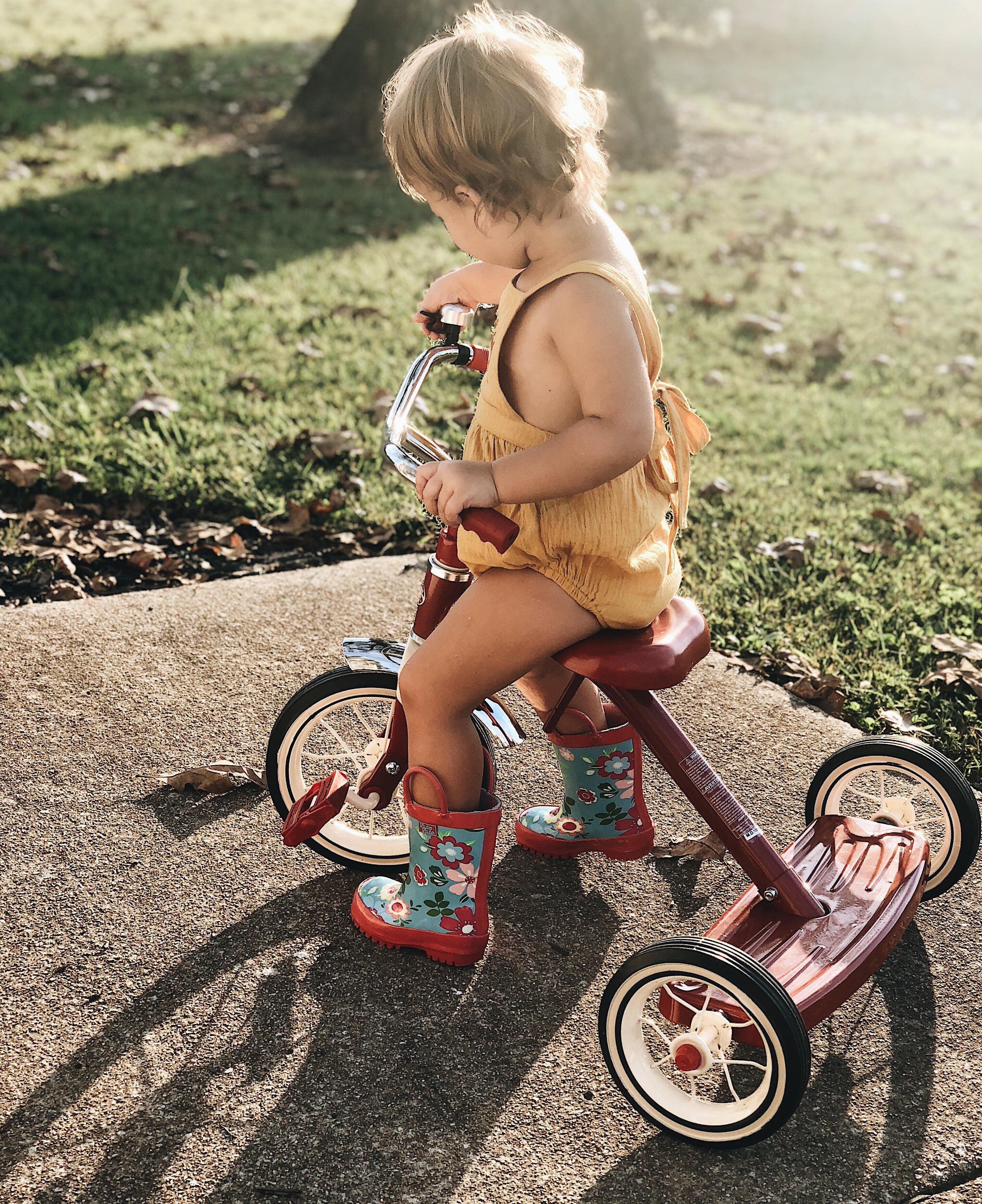 Blue Floral Rain Boot