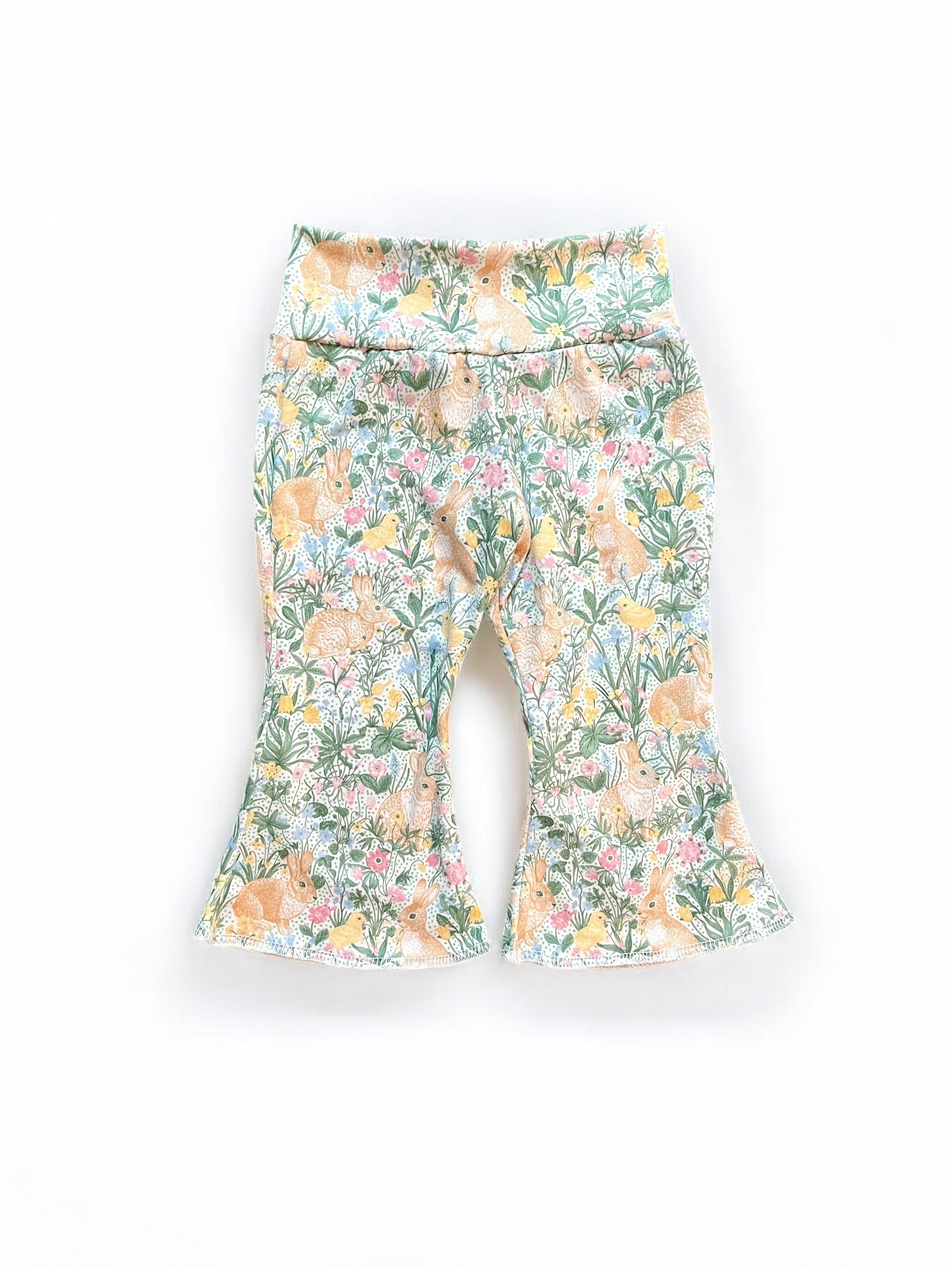 Spring Bunny Blooms Easter Baby Bell Bottoms