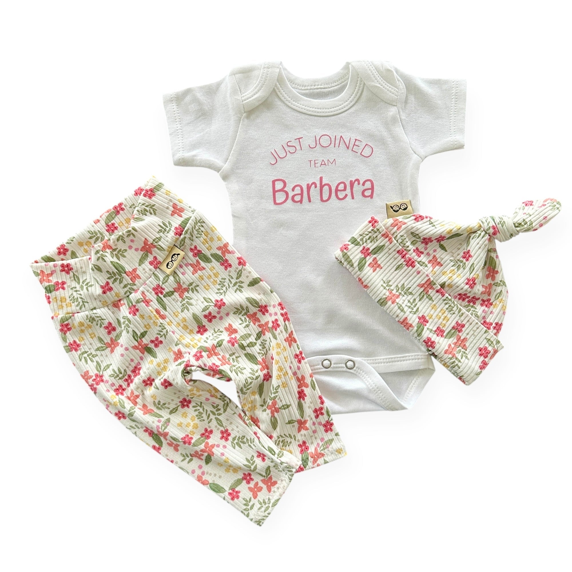 Floral Girl Coming Home Outfit - Custom Name Bodysuit