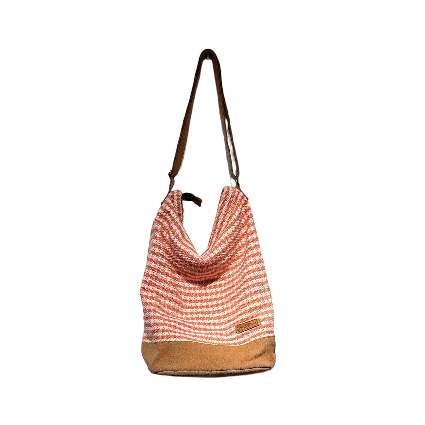 Woven Zipper Sling Bag - Houndstooth