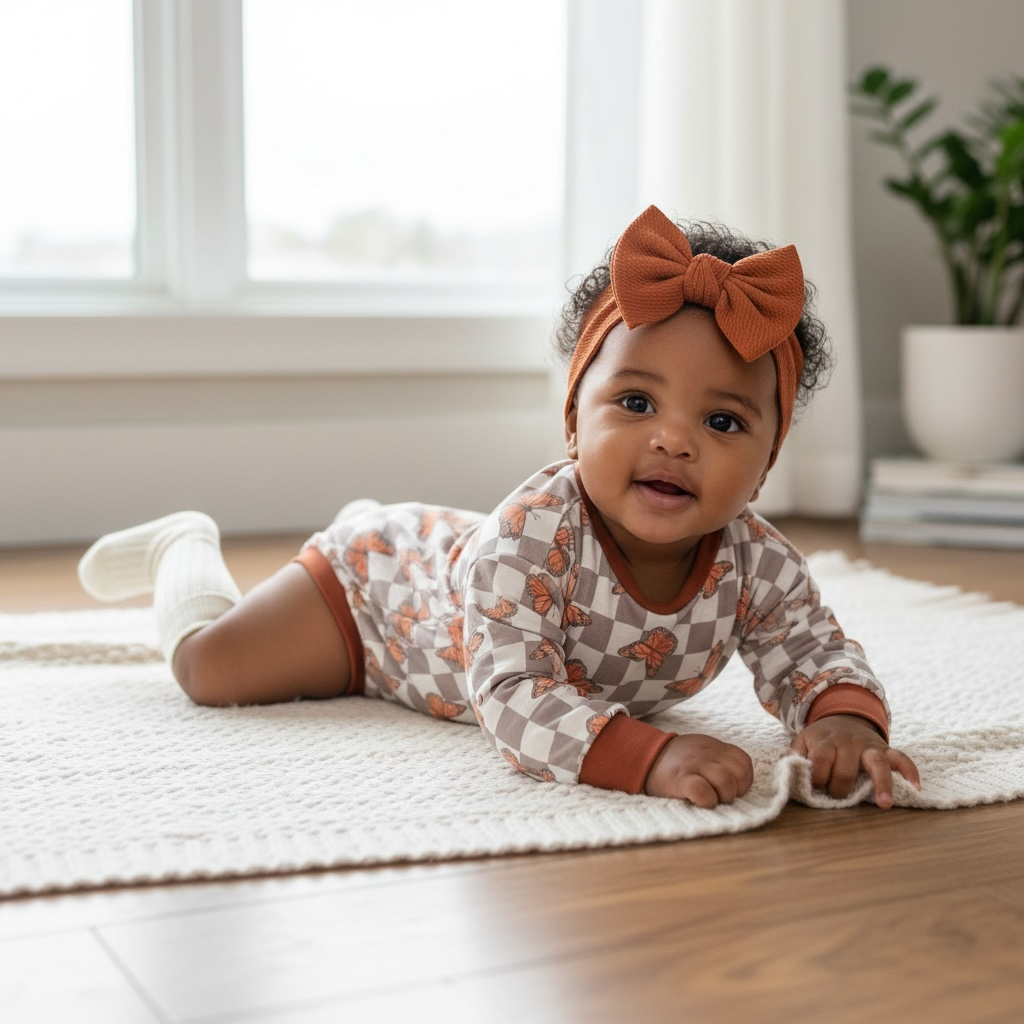 Butterfly Checker Bubble Romper