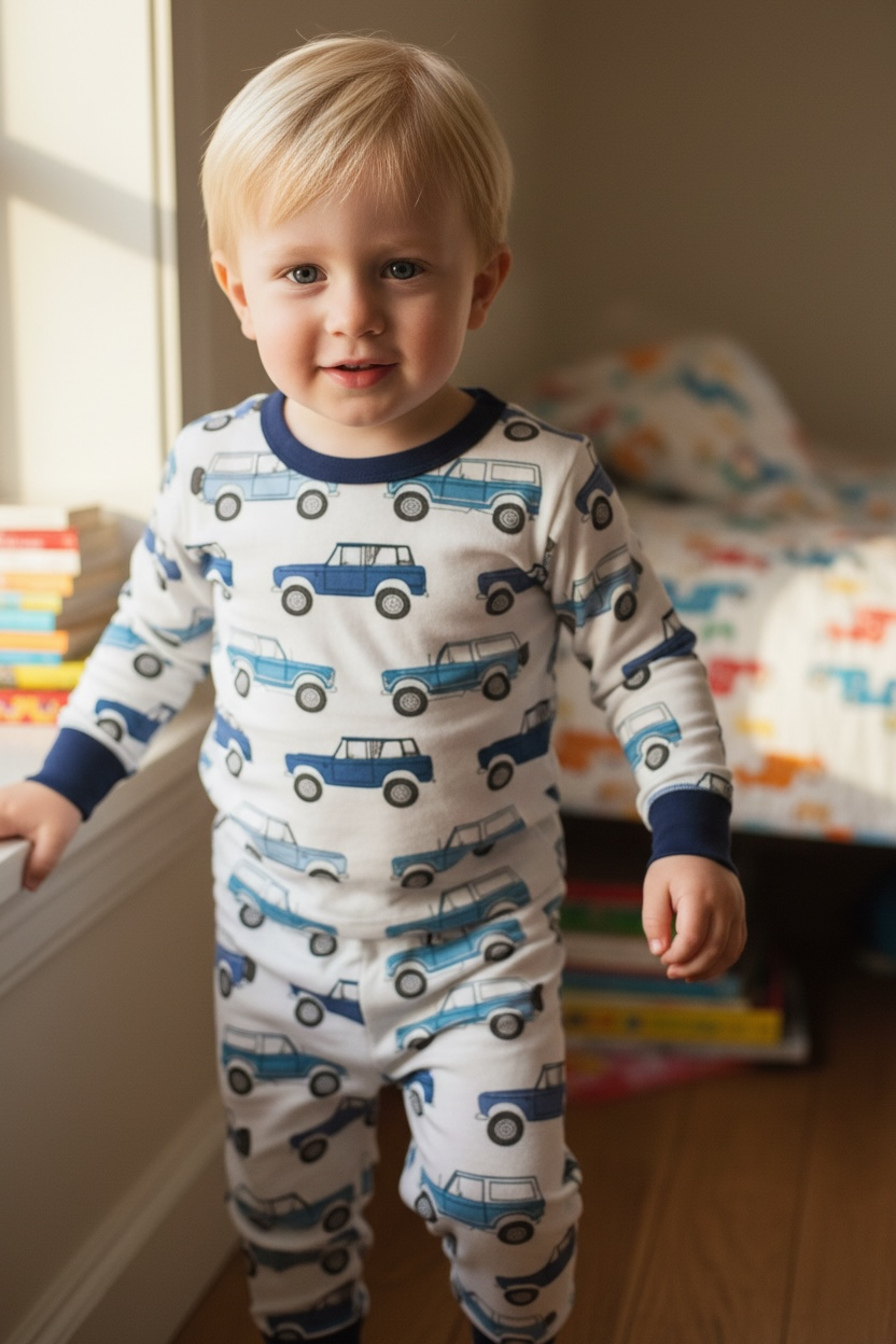 Vintage Cars Bamboo Toddler 2 Piece Set