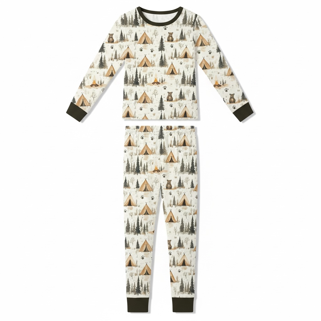 Camping Bears Bamboo Toddler 2 Piece Set