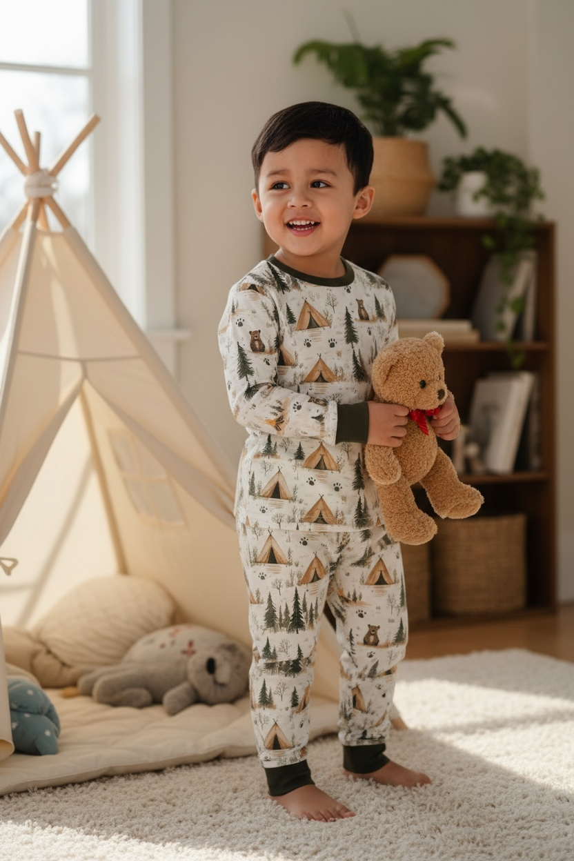 Camping Bears Bamboo Toddler 2 Piece Set