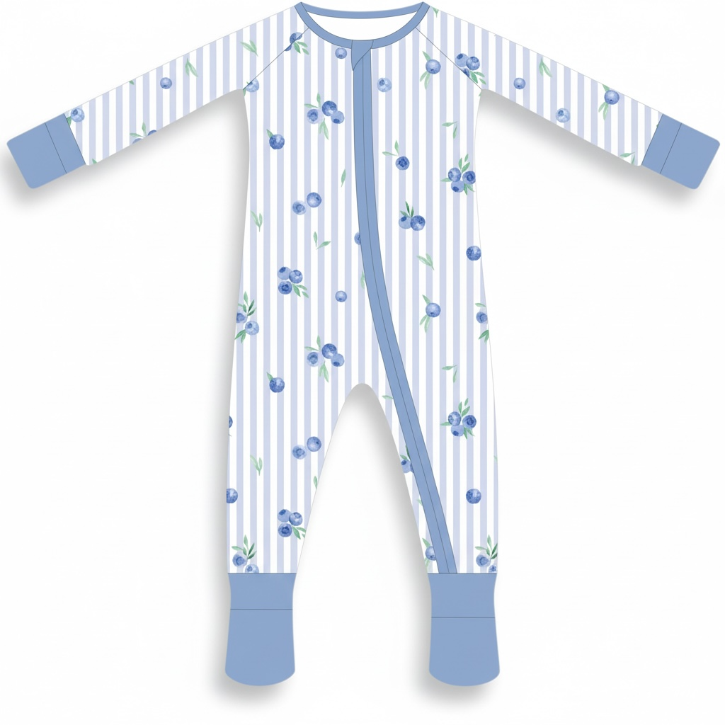Blueberry Bamboo Zipper Romper