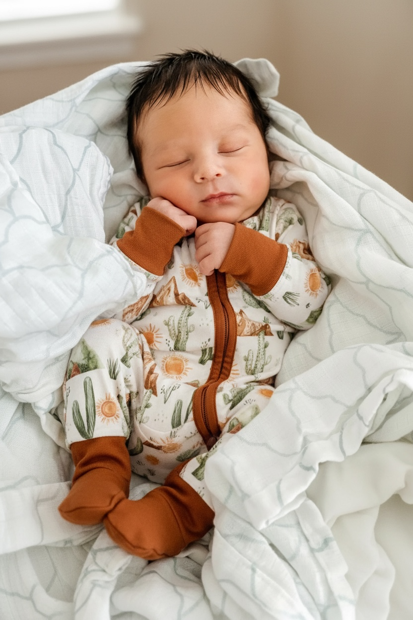 Western Desert Bamboo Zipper Romper