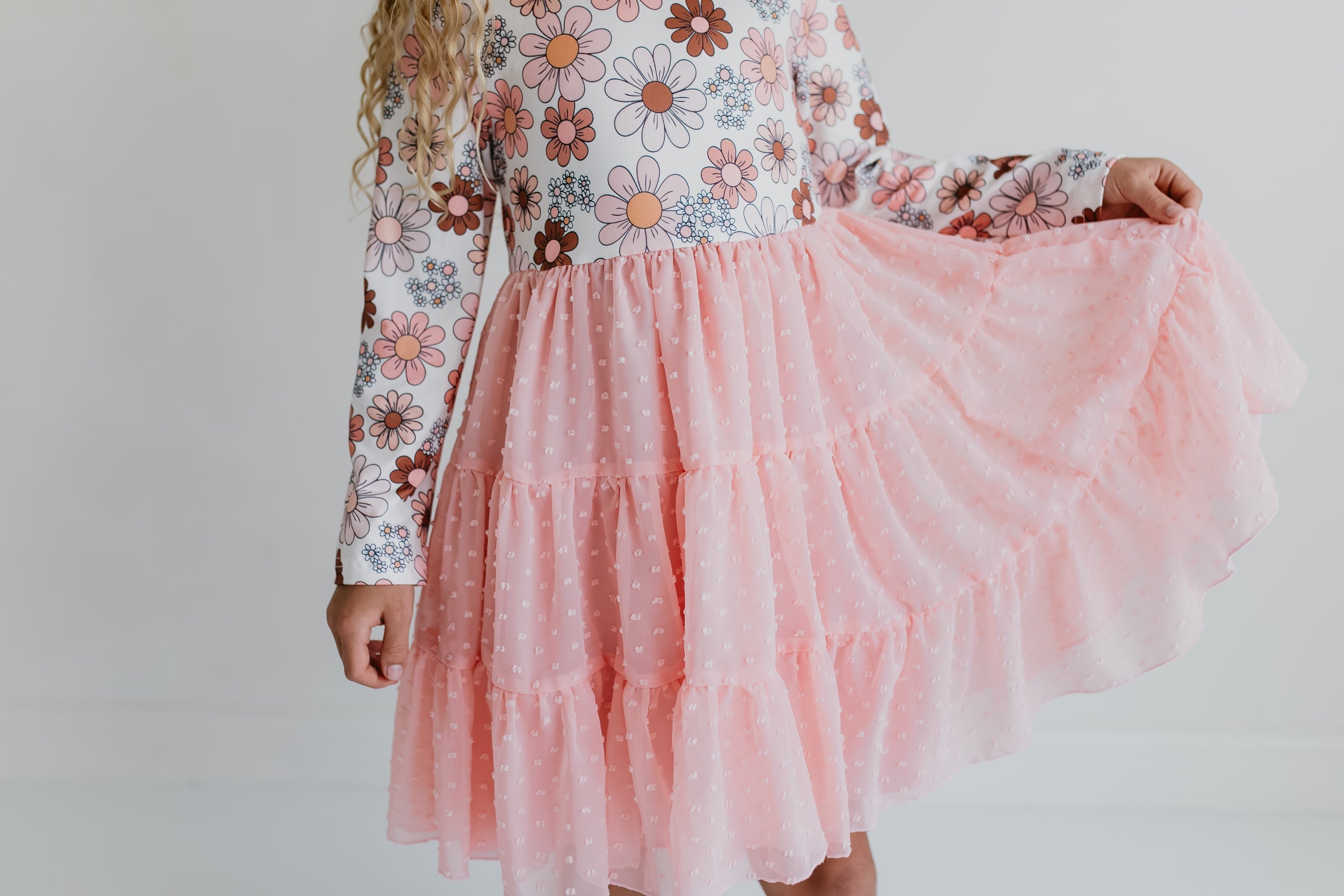Pink Floral Tulle Dress
