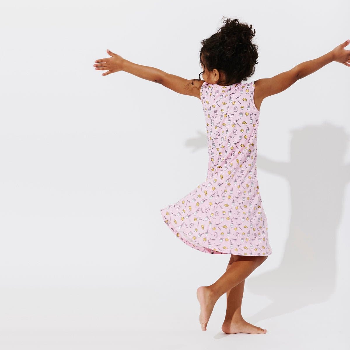 Milk & Cookies Pink Bamboo Girls' Sleeveless Dress