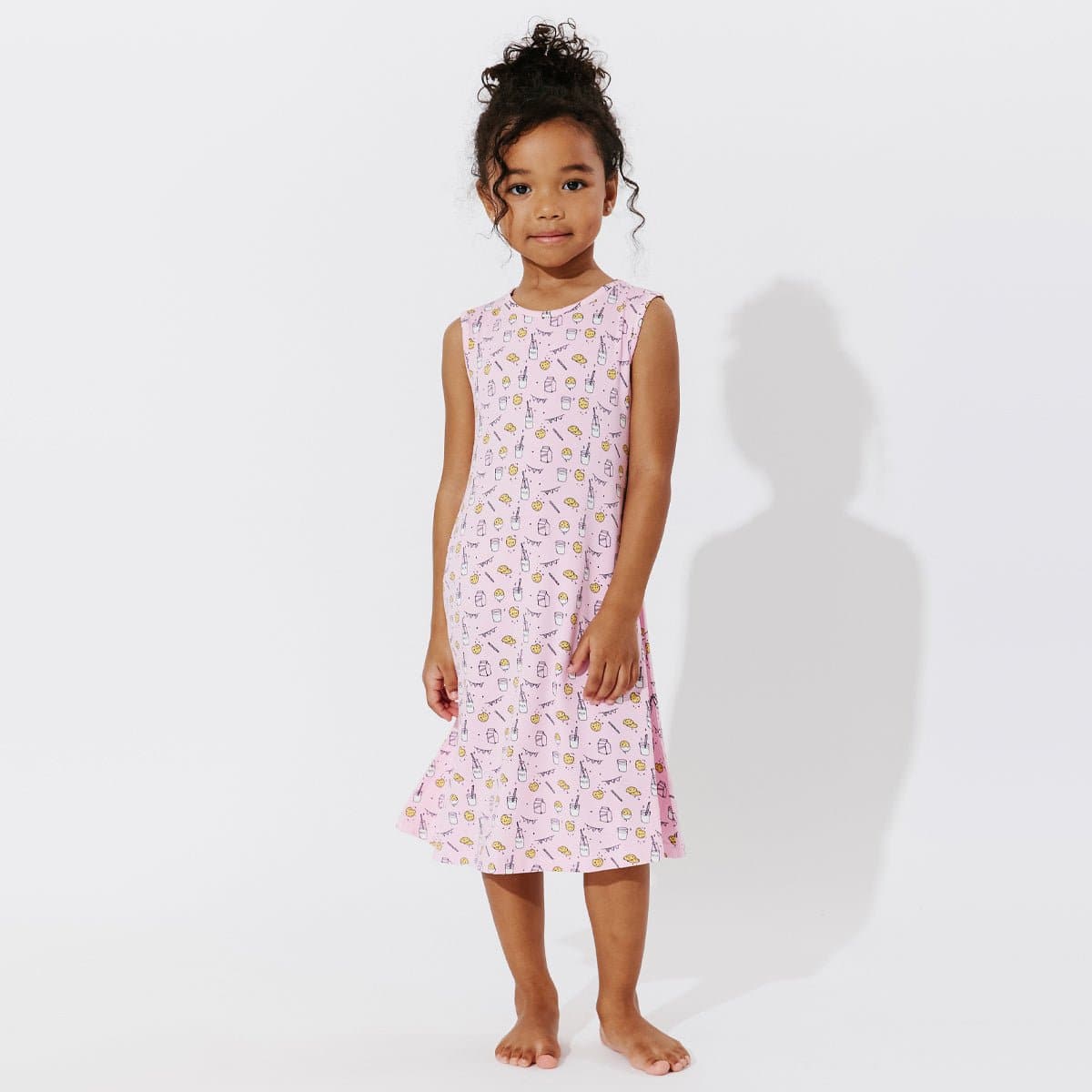 Milk & Cookies Pink Bamboo Girls' Sleeveless Dress