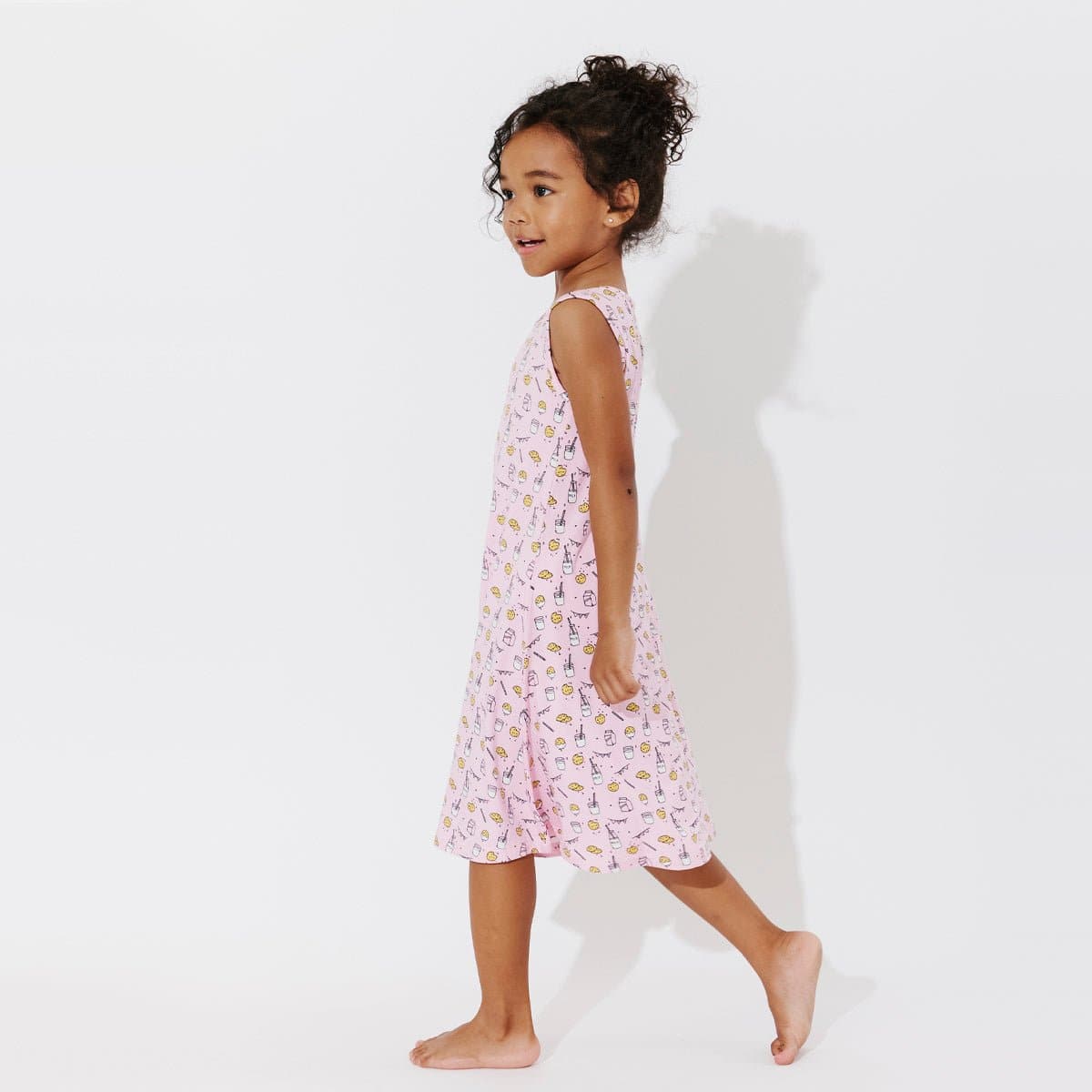 Milk & Cookies Pink Bamboo Girls' Sleeveless Dress