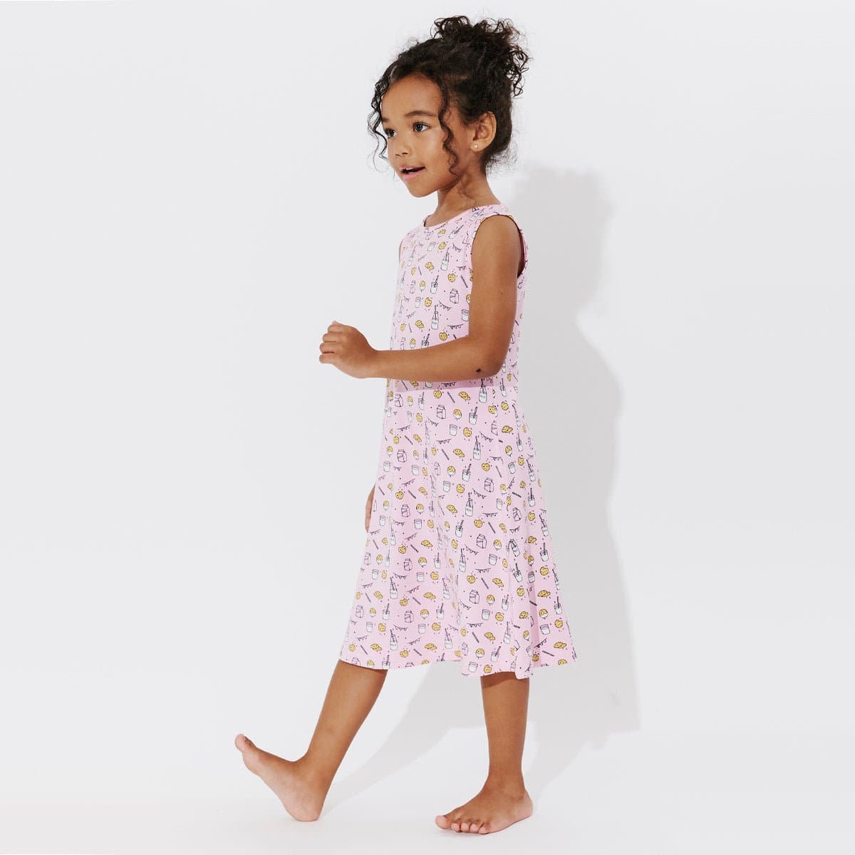 Milk & Cookies Pink Bamboo Girls' Sleeveless Dress