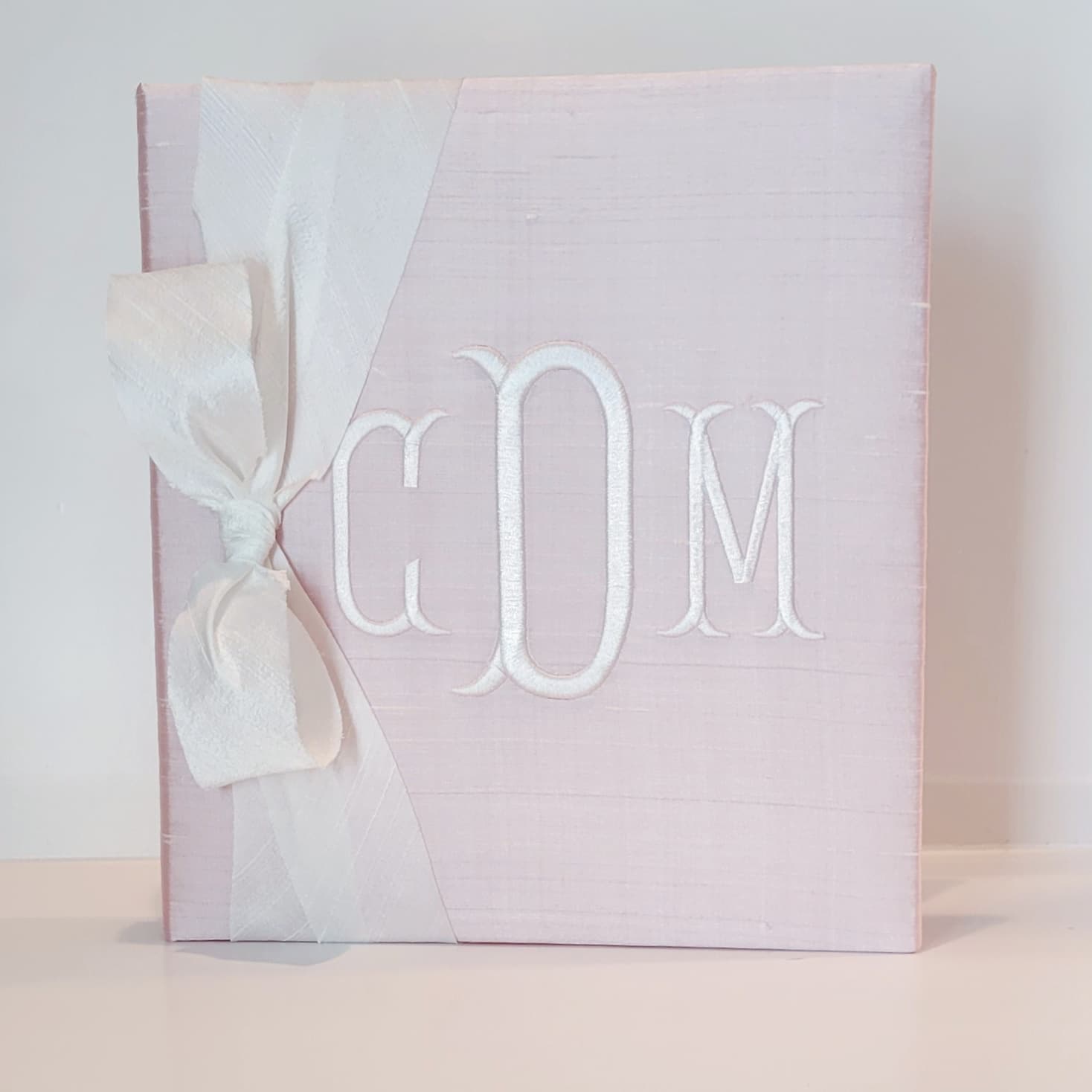 Baby Memory Book - Pink Silk (w/ Silk Bow)