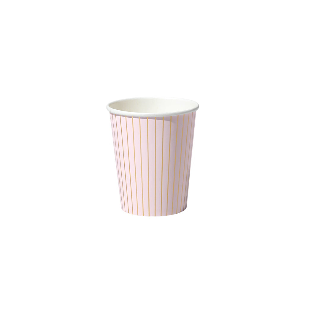 Pale Pink Pinstripe Cups (10 Per Pack)
