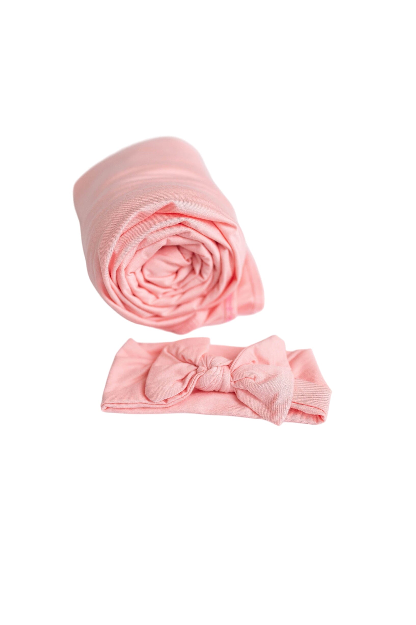 Swaddle Blanket, Hat And Headband Set - Pink
