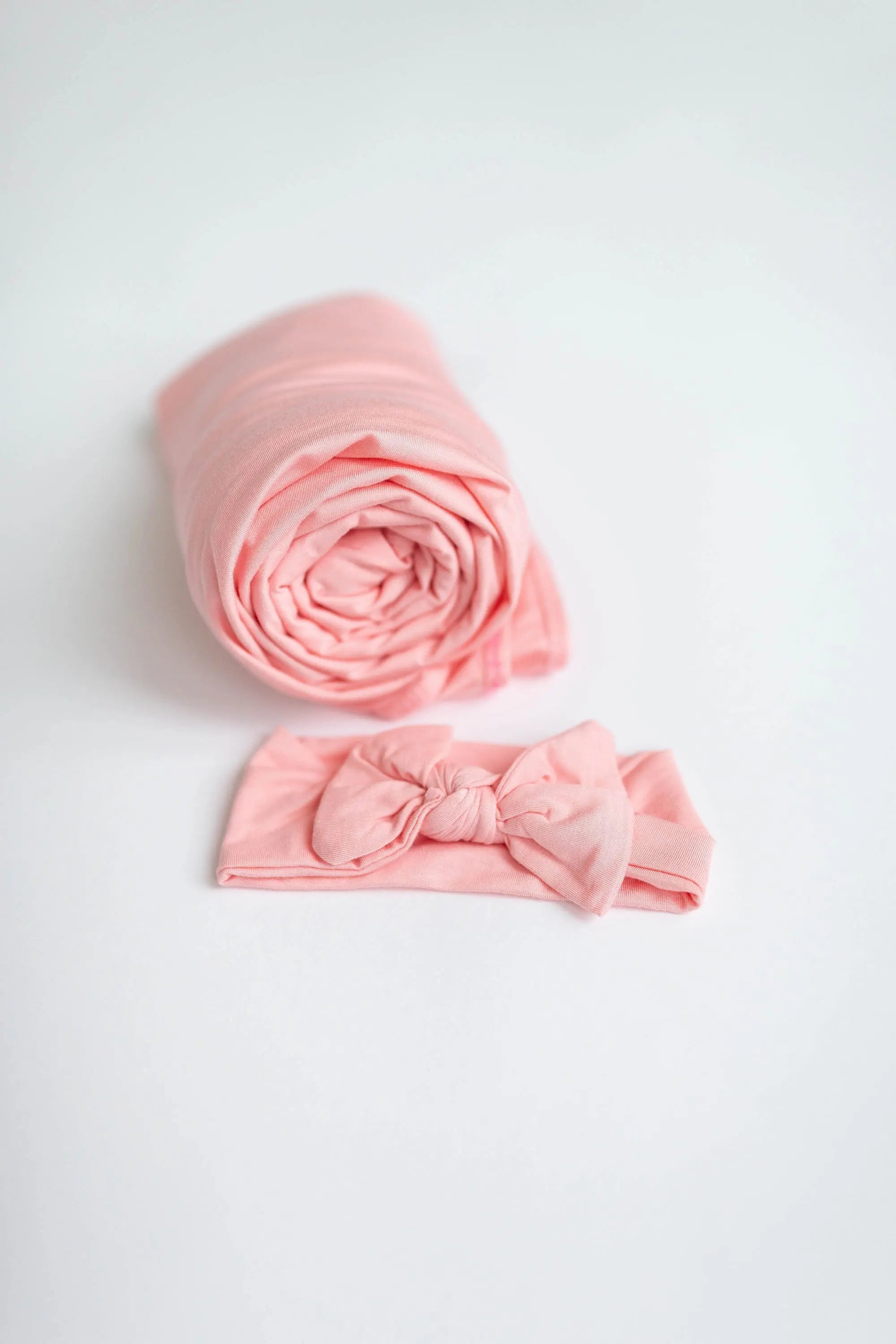 Swaddle Blanket, Hat And Headband Set - Pink