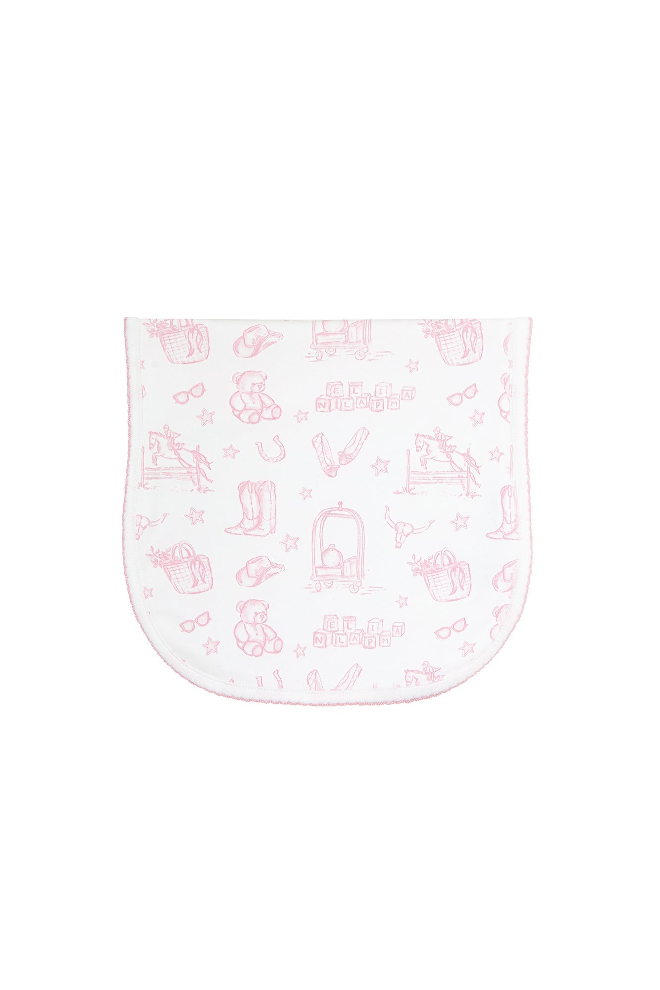 Pink Lone Star Toile Burp Cloth