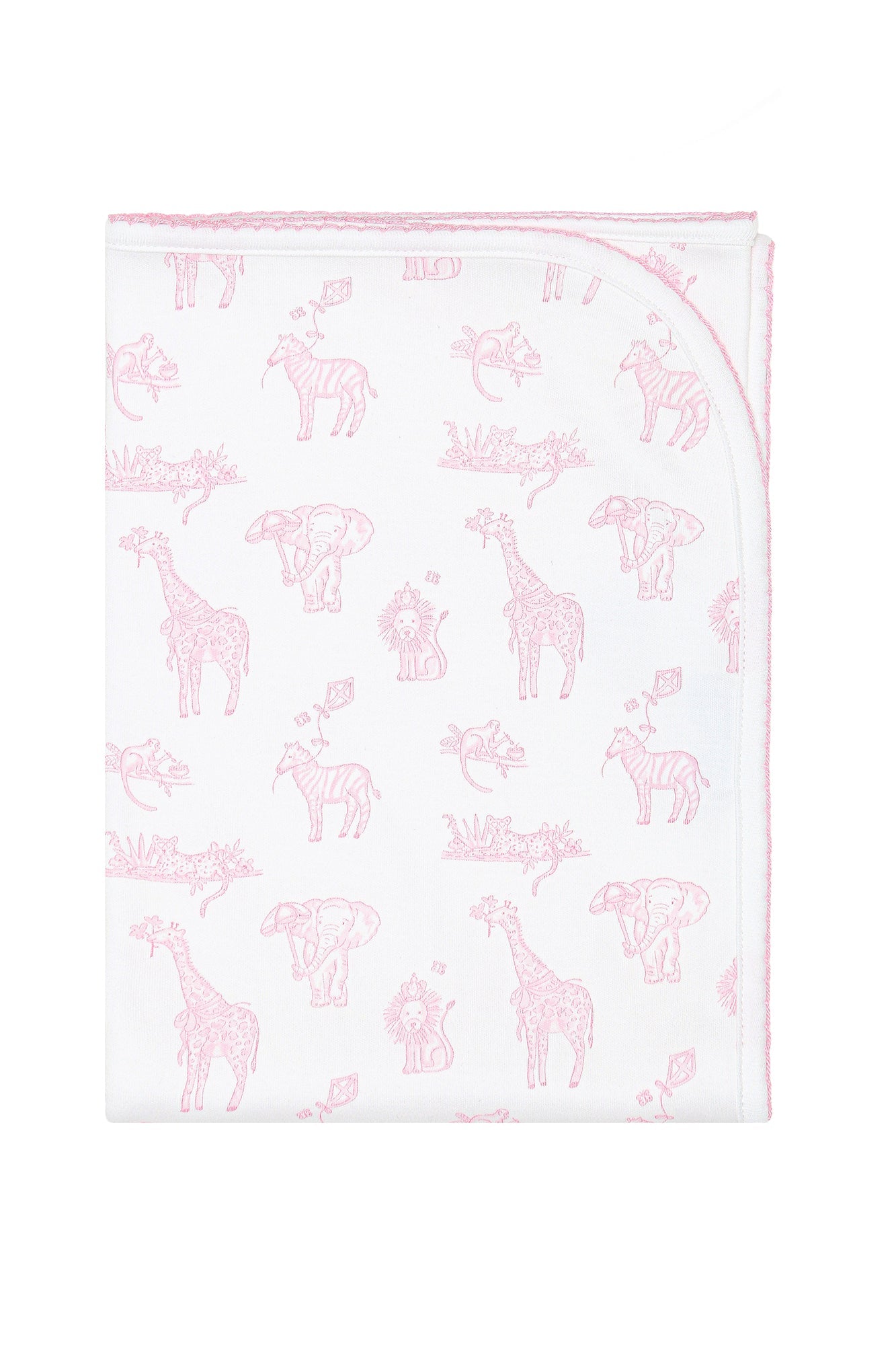 Pink Safari Receiving Blanket