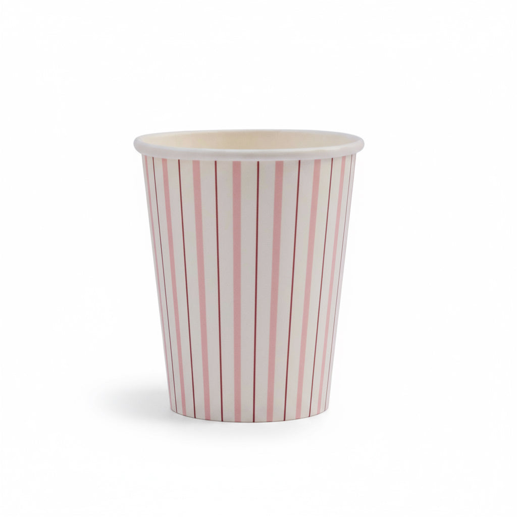 Pink Fine Stripes Cups (set Of 8)
