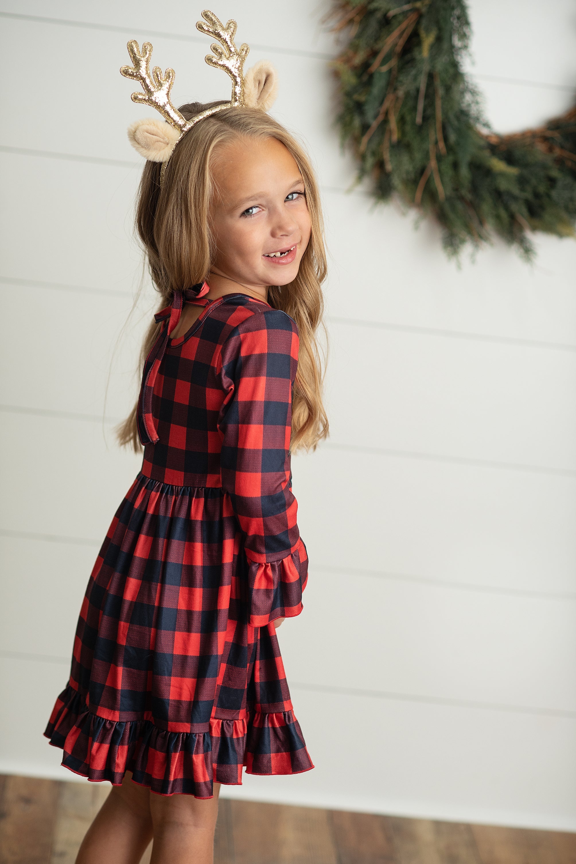 Plaid Reindeer Dress