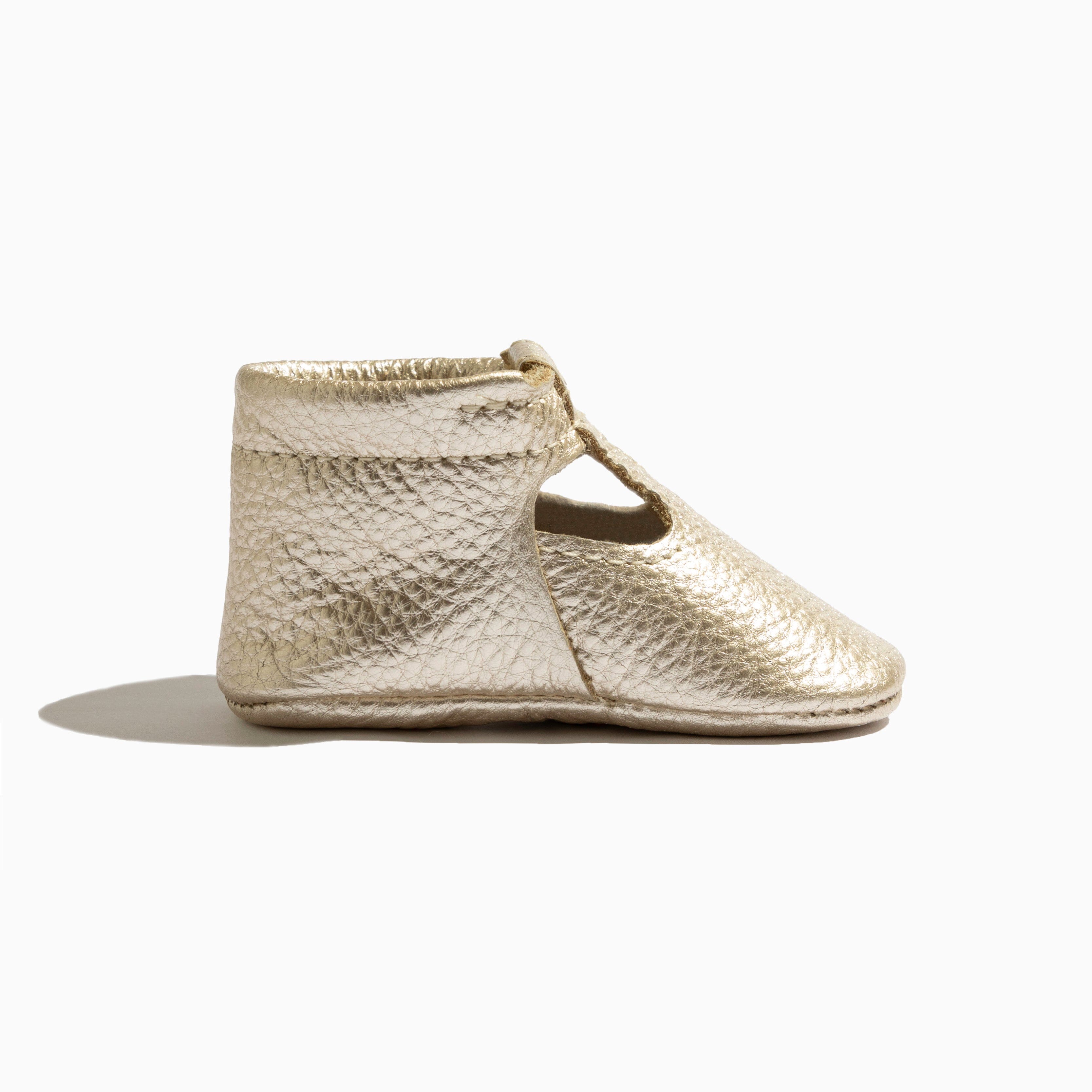 Platinum T-bar Baby Shoe