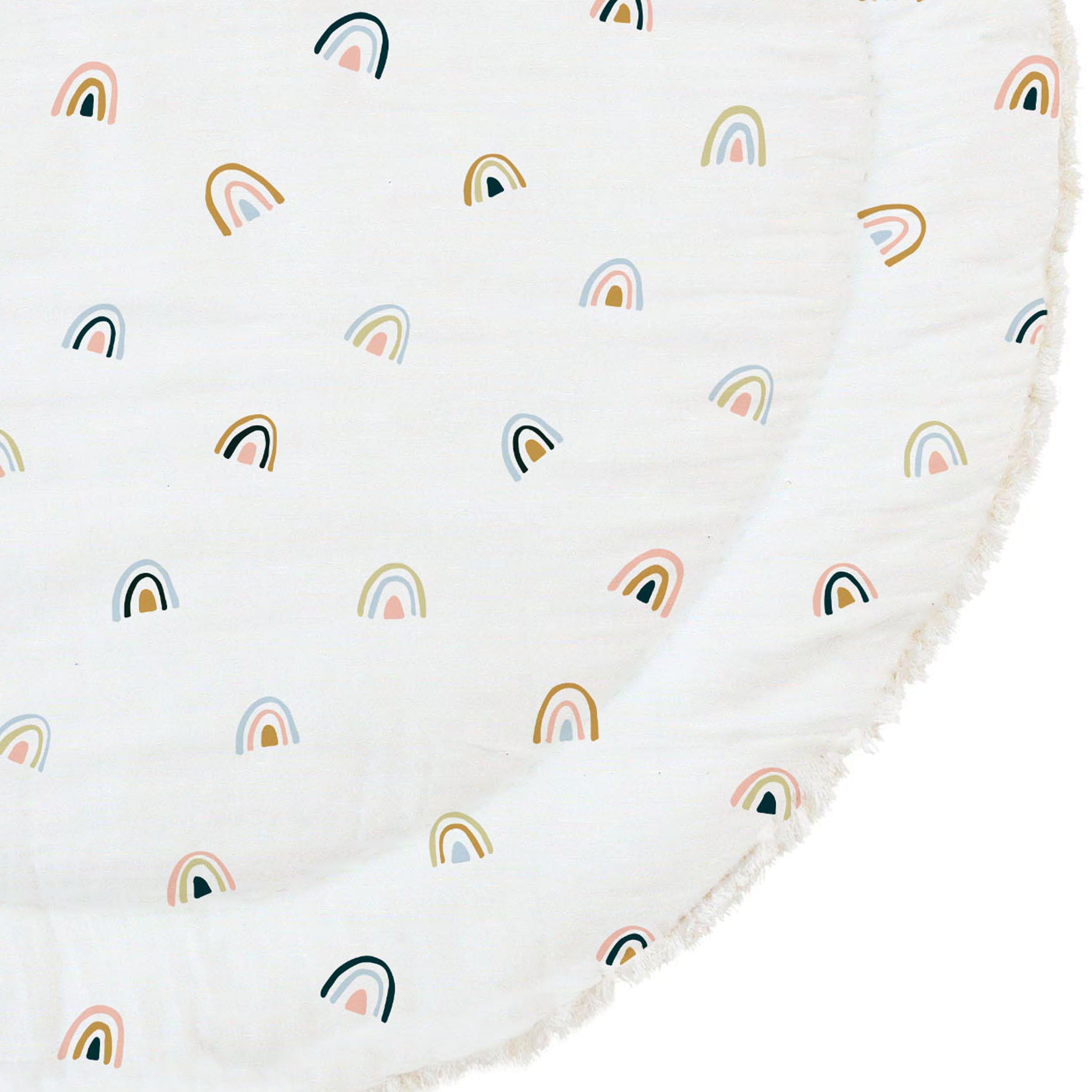 Organic Cotton Quilted Play Mat- Rainbow