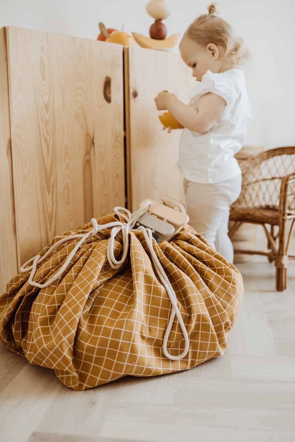 Organic Grid Mustard Storage Bag