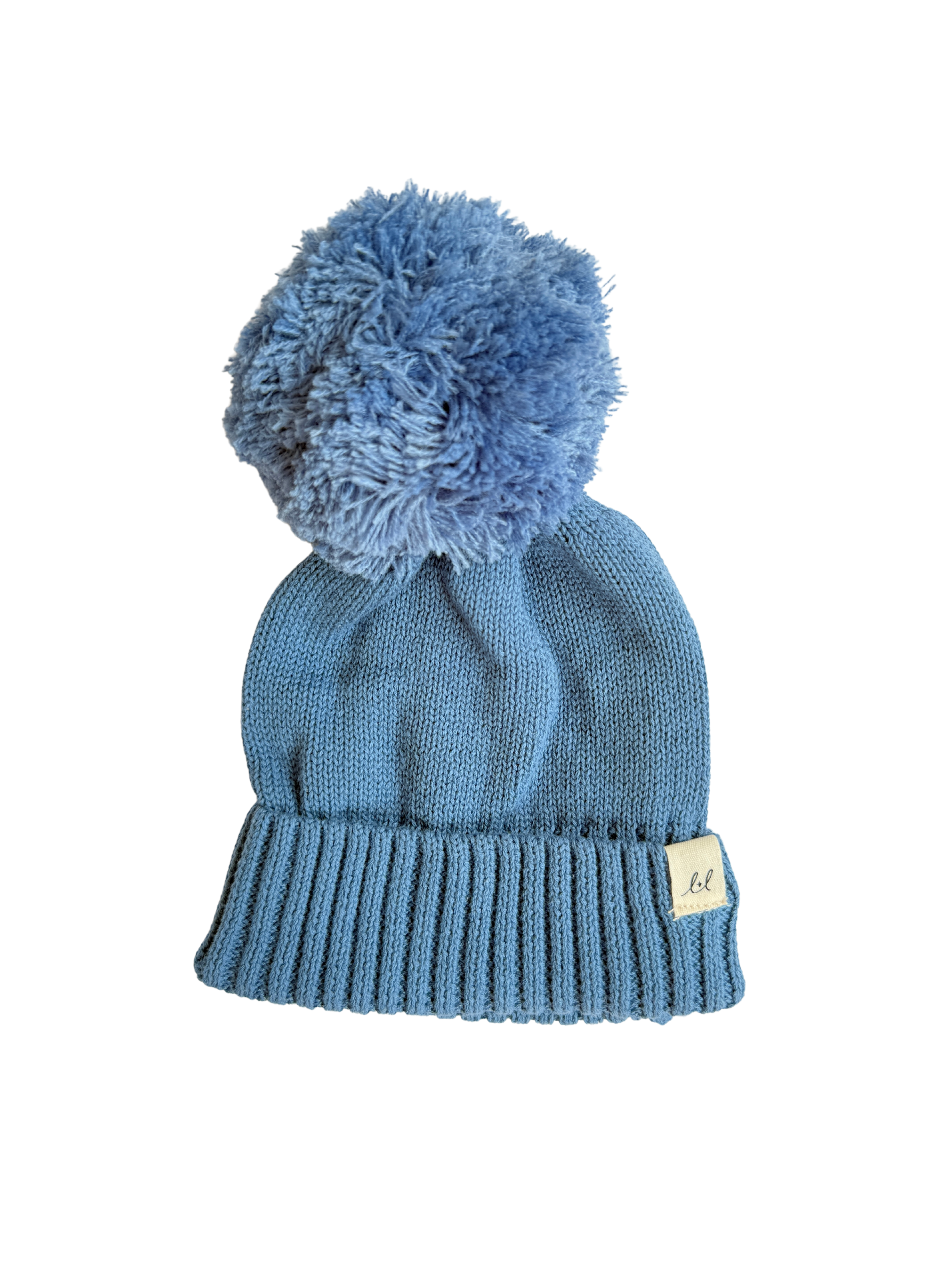 Luna + Luca Pom Beanie - Denim Blue
