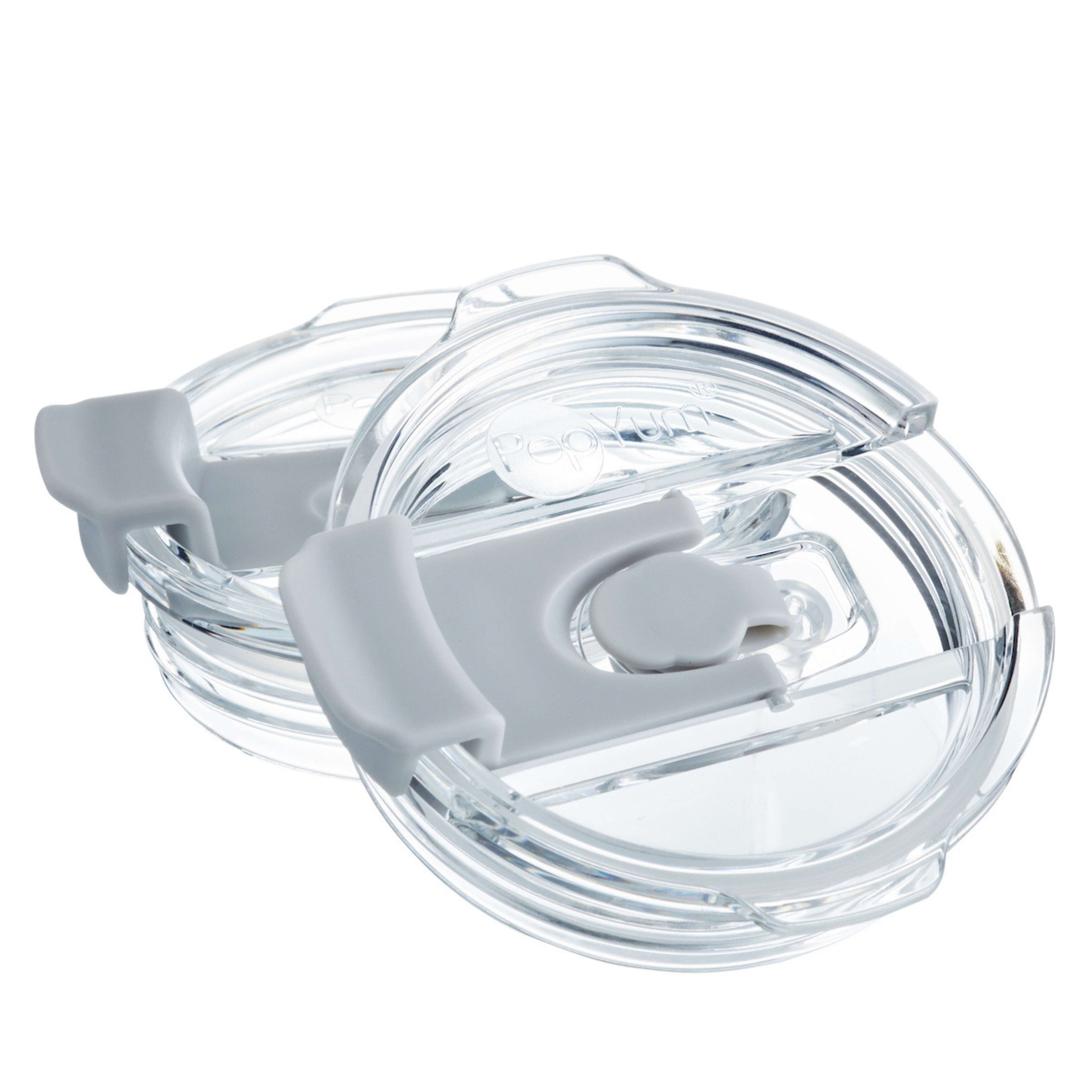 Popyum Replacement Lid For Kids Cup, 2-pack, Seattle Grey