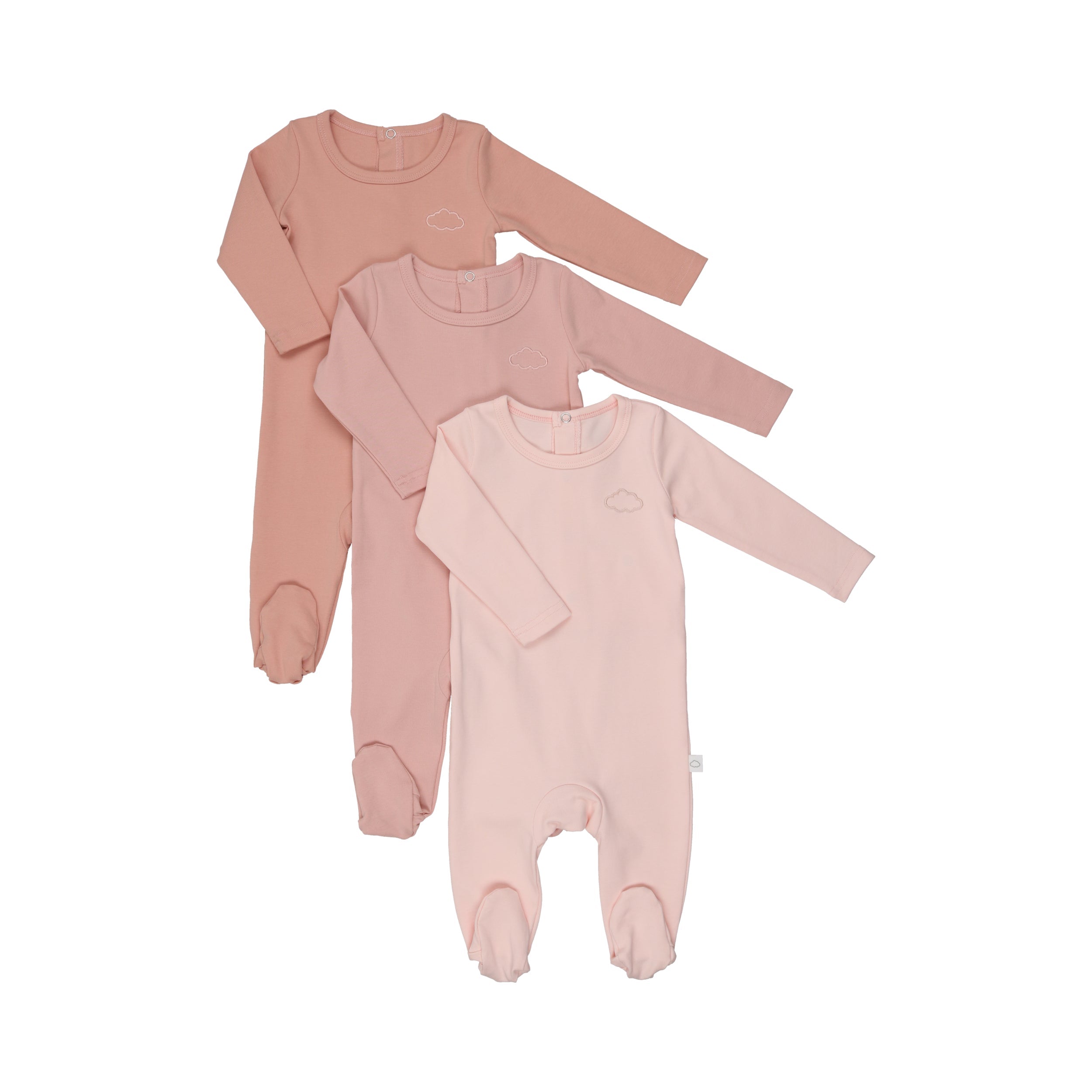 3 Pack Footies- Pink