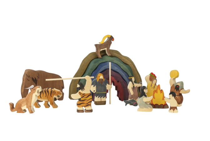 Prehistoric Wooden Toy Set Of 12 - Cave Collection