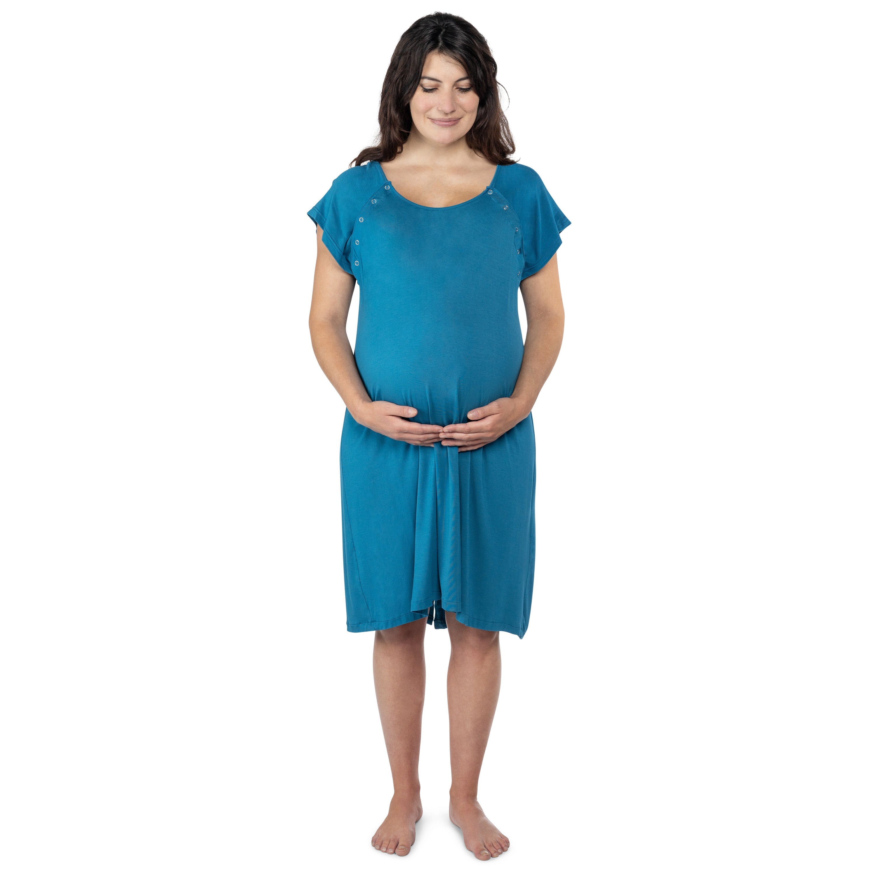 Blue Mommy Labor And Delivery Nursing Hospital Gown