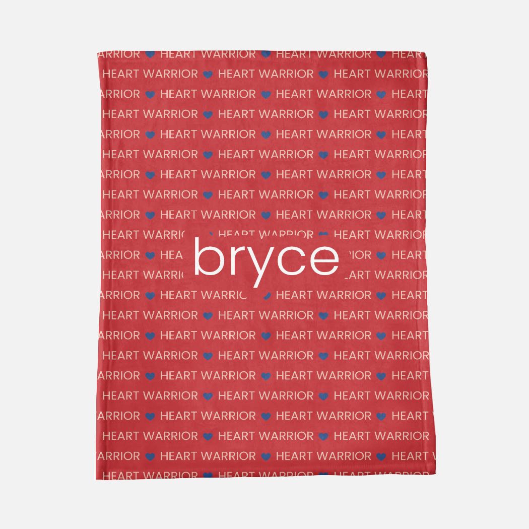 Heart Warrior Personalized Minky Blanket
