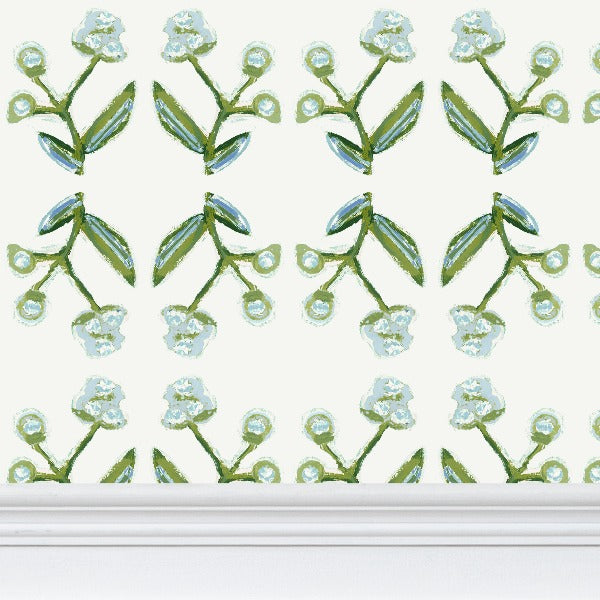 Antonia Wallpaper (blue & Green)