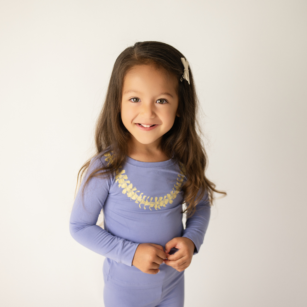 Lei Pua Kenikeni Long Bamboo Pajamas