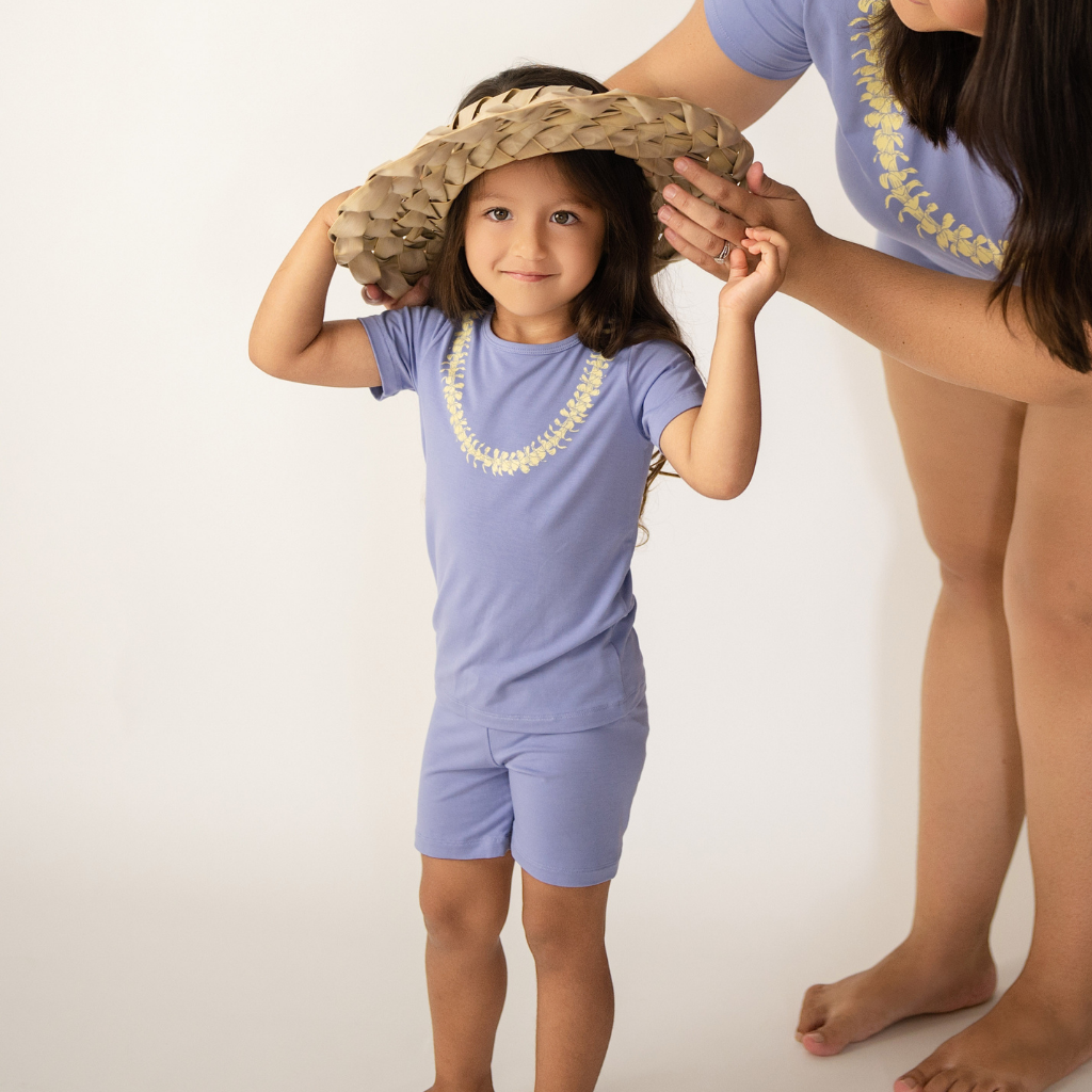 Lei Pua Kenikeni Short Bamboo Pajamas