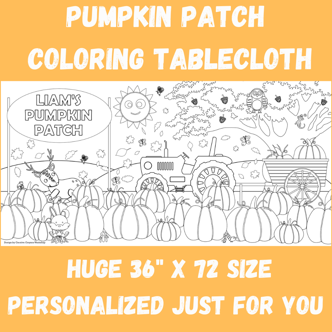 Pumpkin Patch Coloring Tablecloth