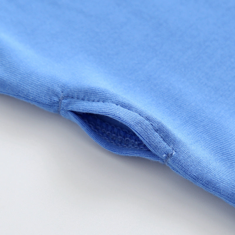 Pure Blue Zippered Baby Romper