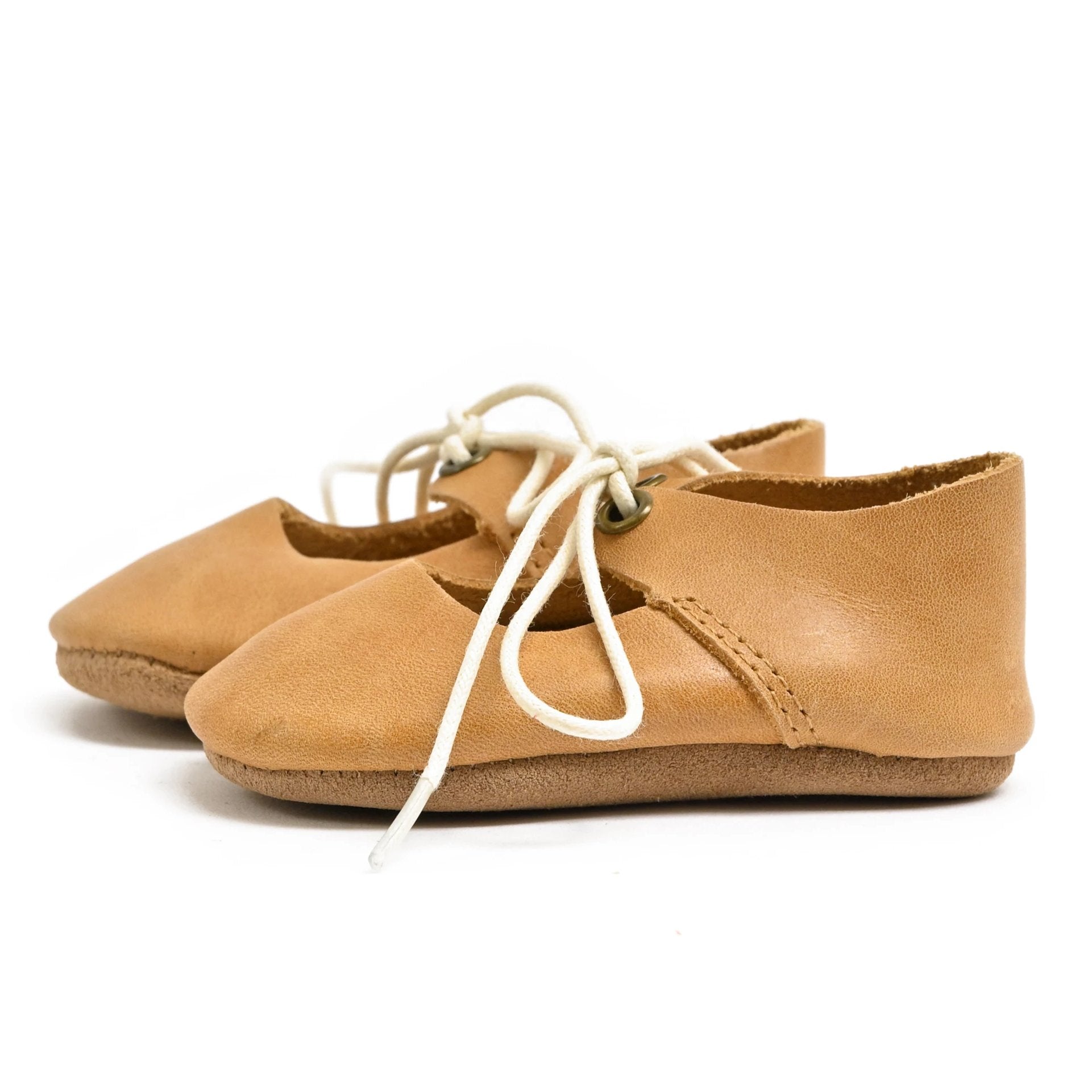 Natural - Lace-up Mary Jane - Soft Sole