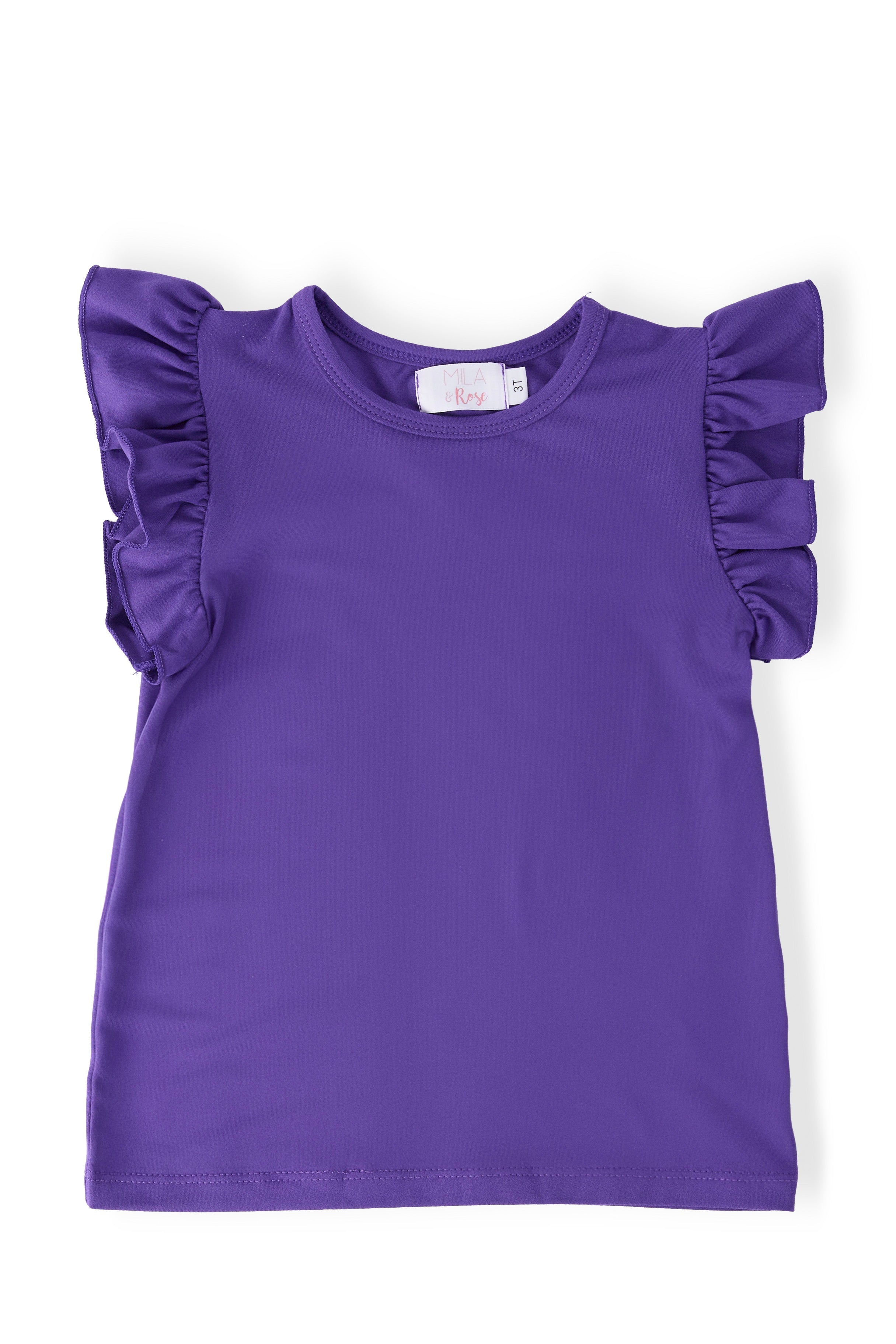 Purple S/s Ruffle Tee