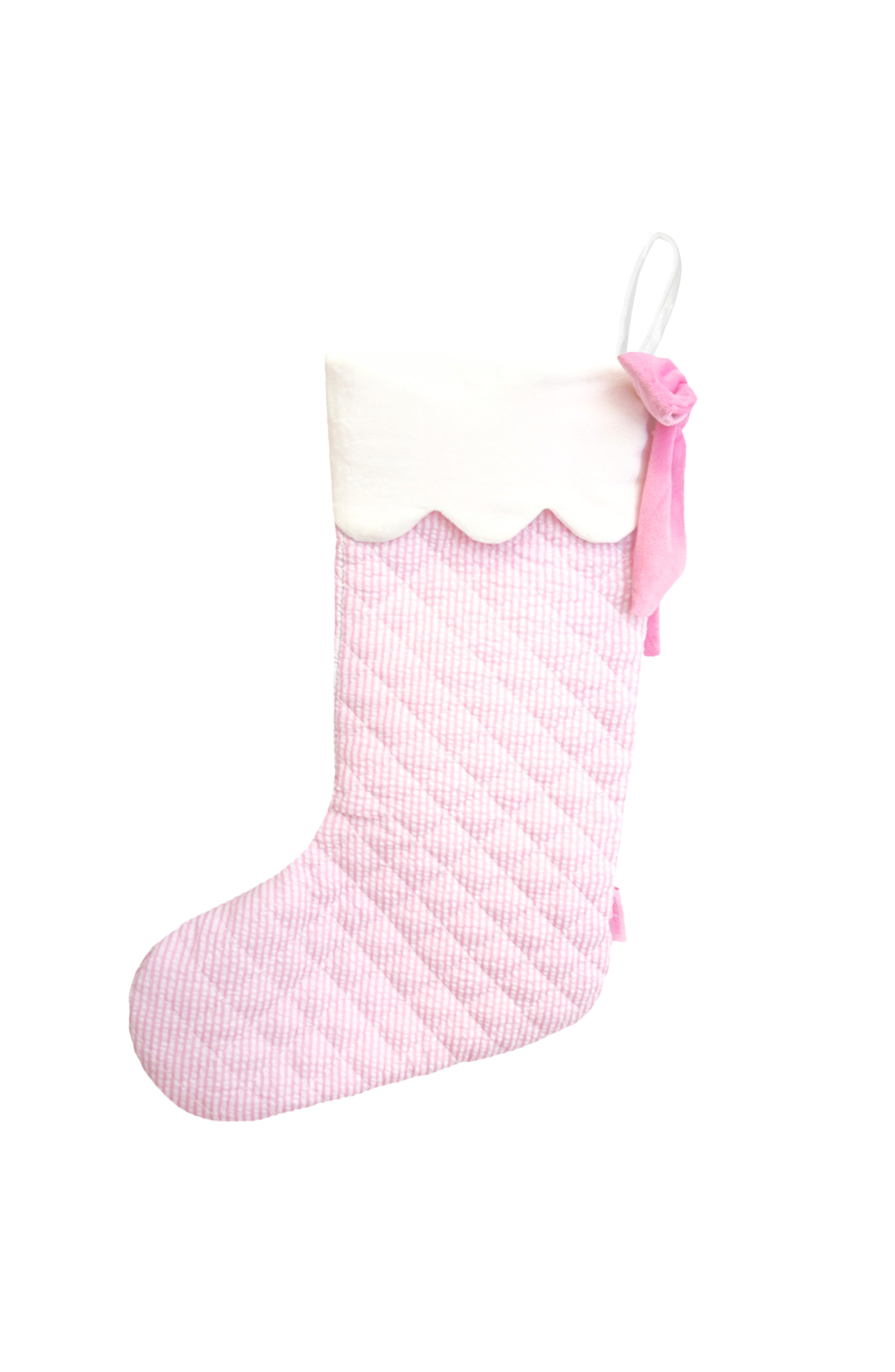 Seersucker Christmas Stocking (pink)