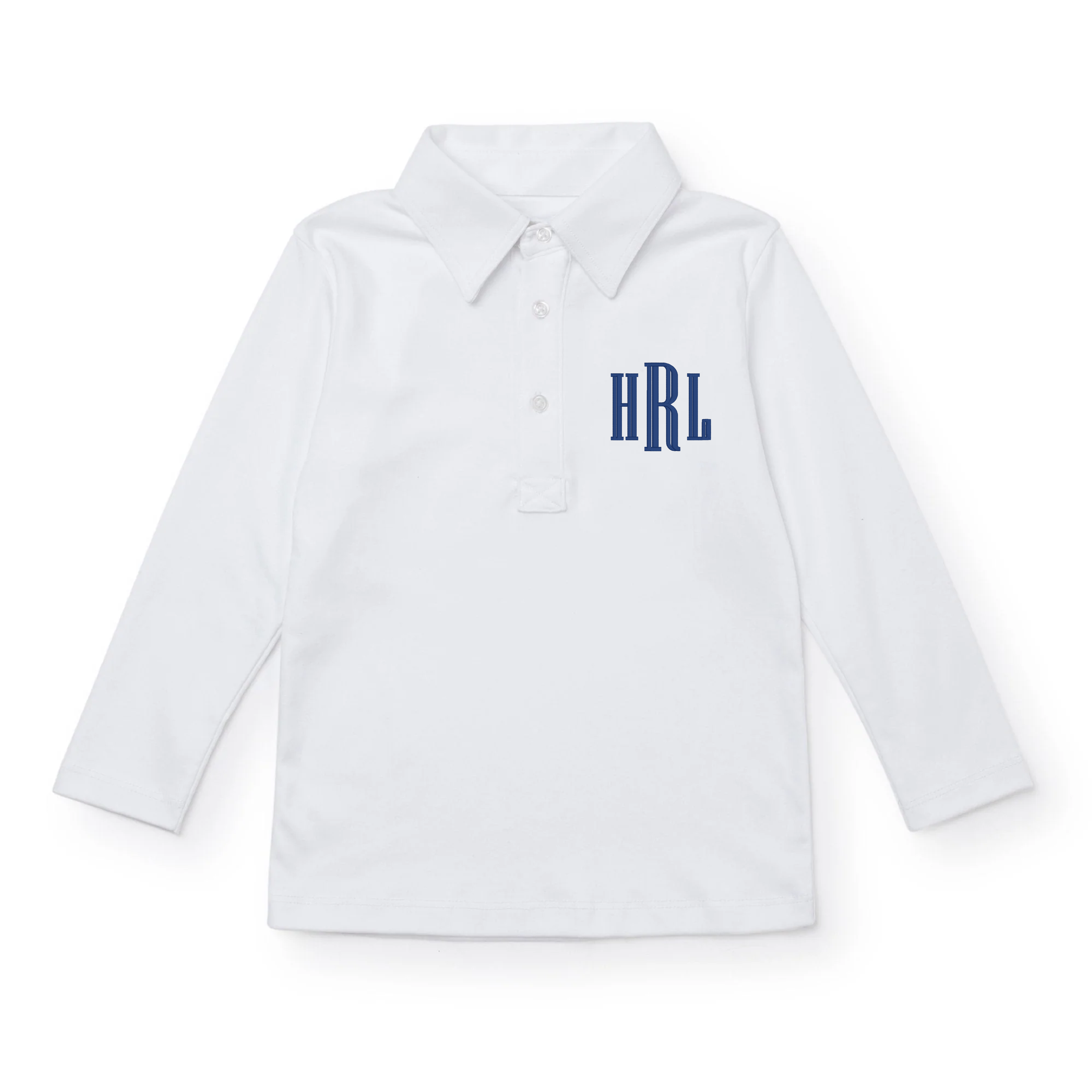 Finn Pima Cotton Long Sleeve Polo For Boys - White