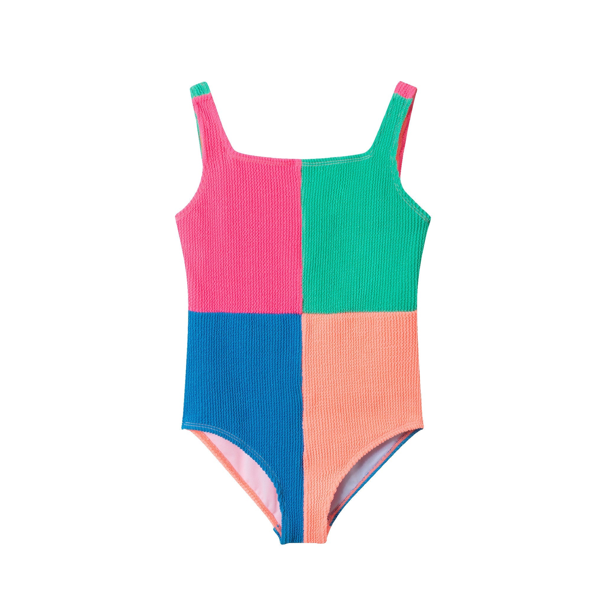 Kids (7-16) One Piece Swim Suit | Multi Color Block