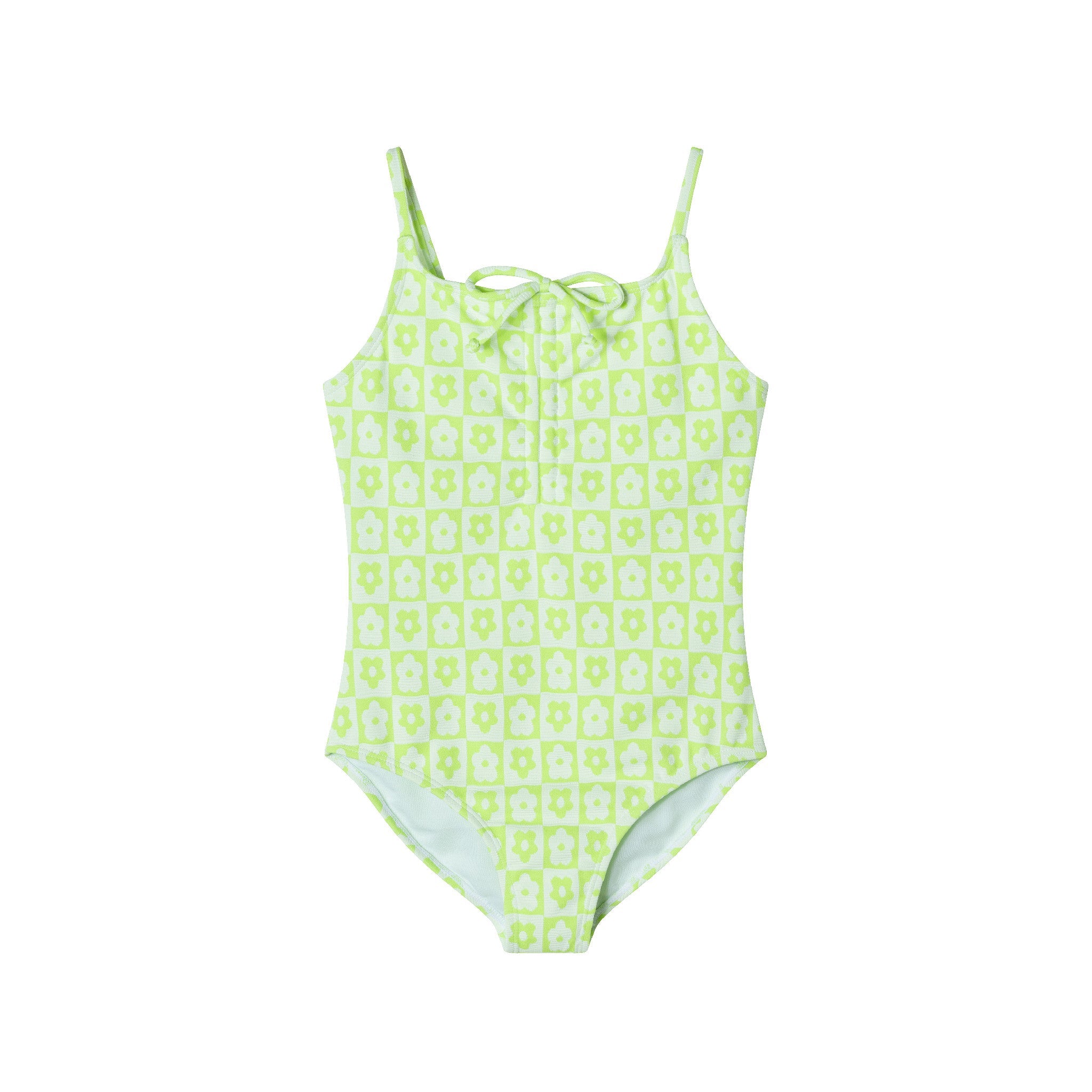 Kids (7-16) One Piece Swim Suit | Floral Check