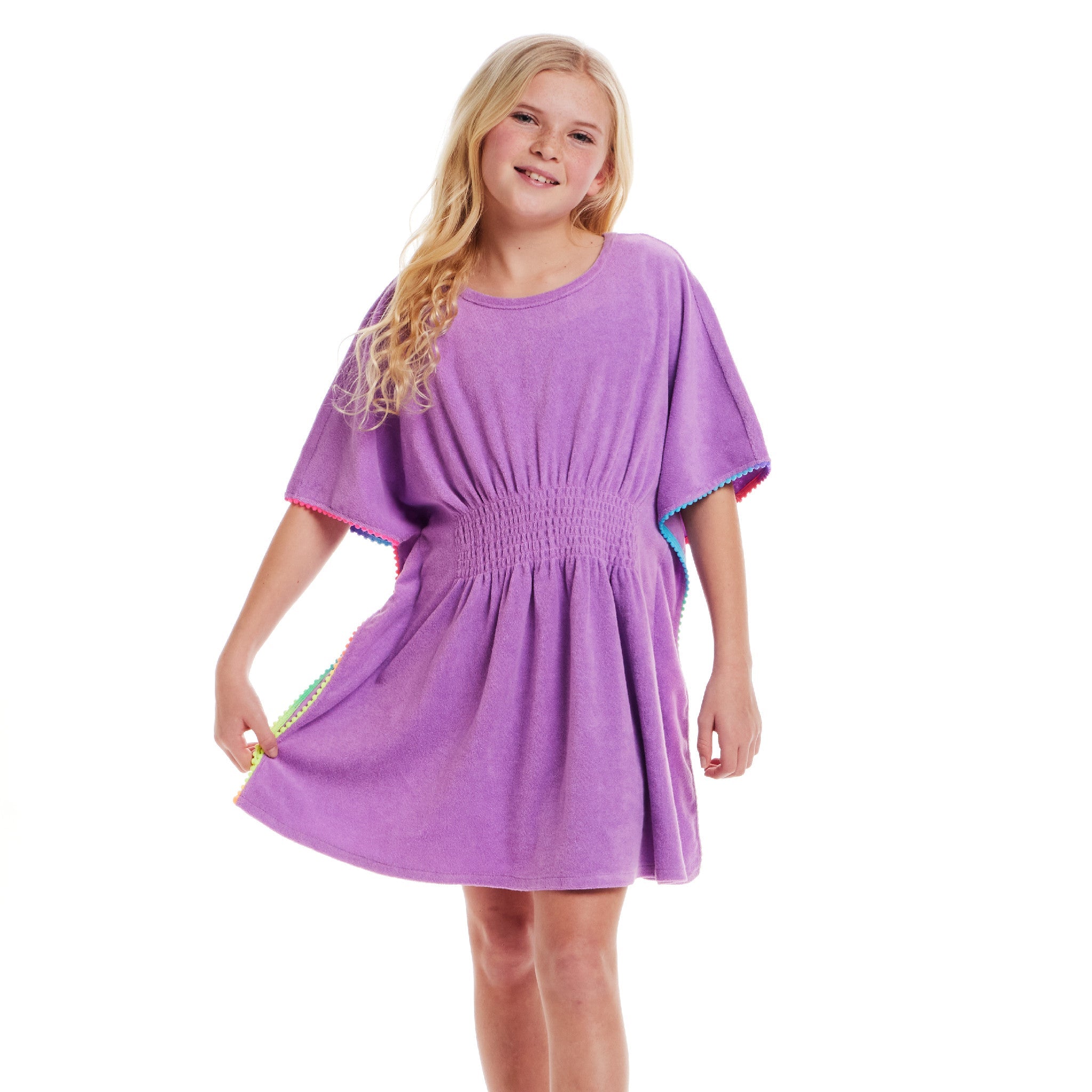 Kids (7-16) Woven Caftan Cover-up | Purple