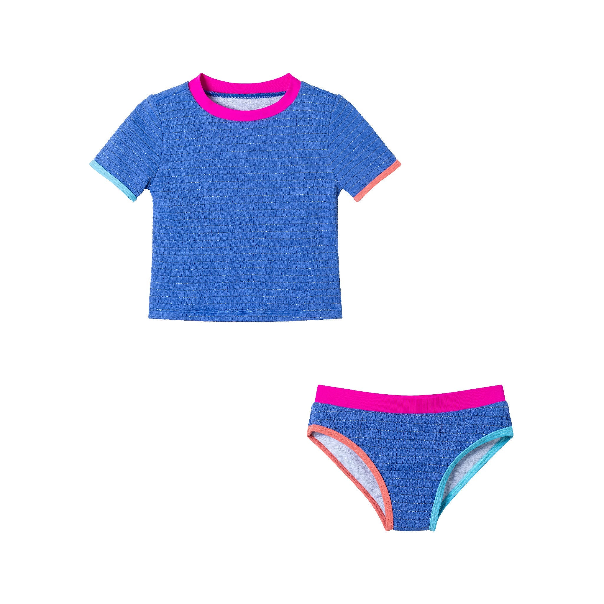 Kids (2-6x) Short Sleeve Rashguard Set | Cobalt Blue