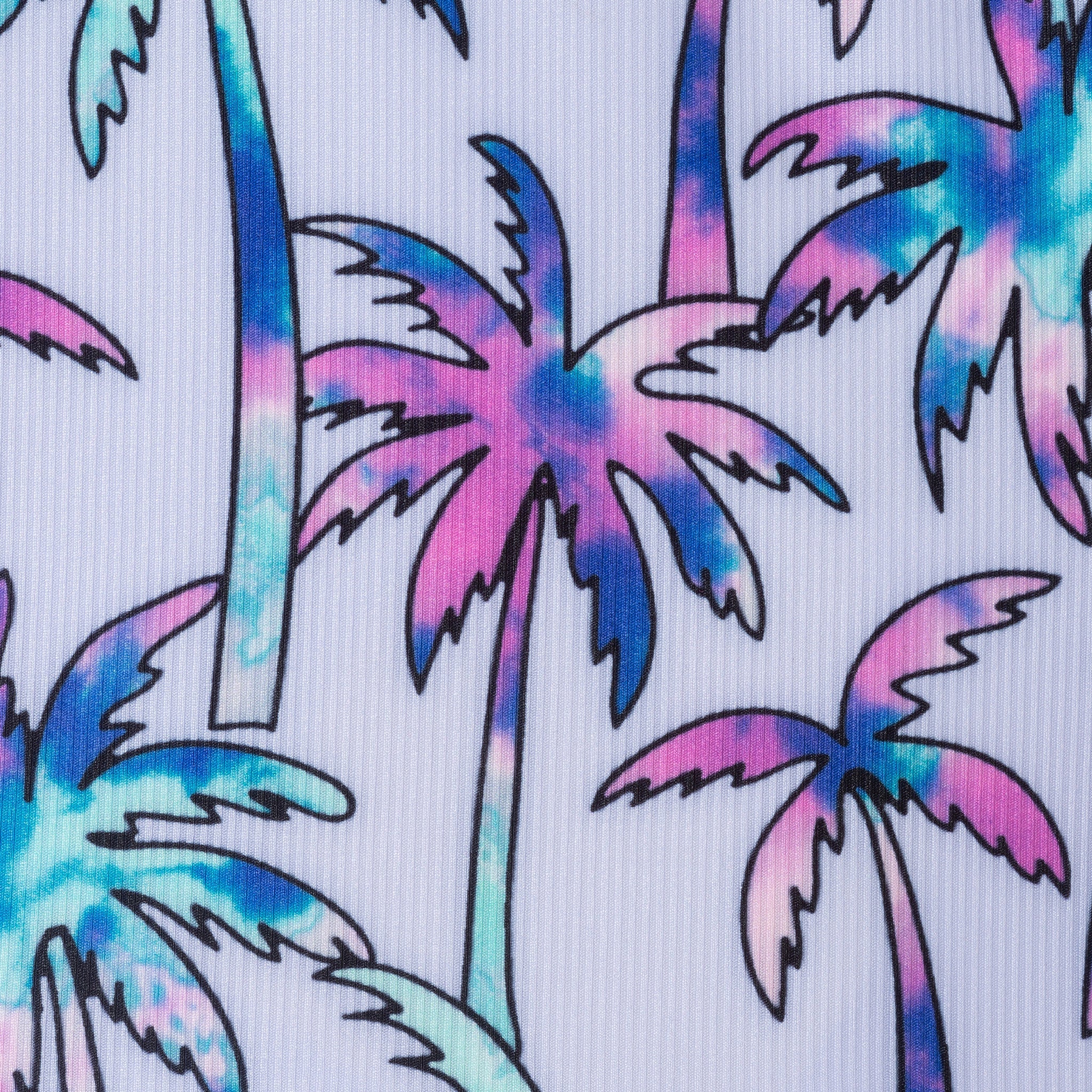 Kids (2-6x) Tankini Swimsuit Set | Purple Palm Trees