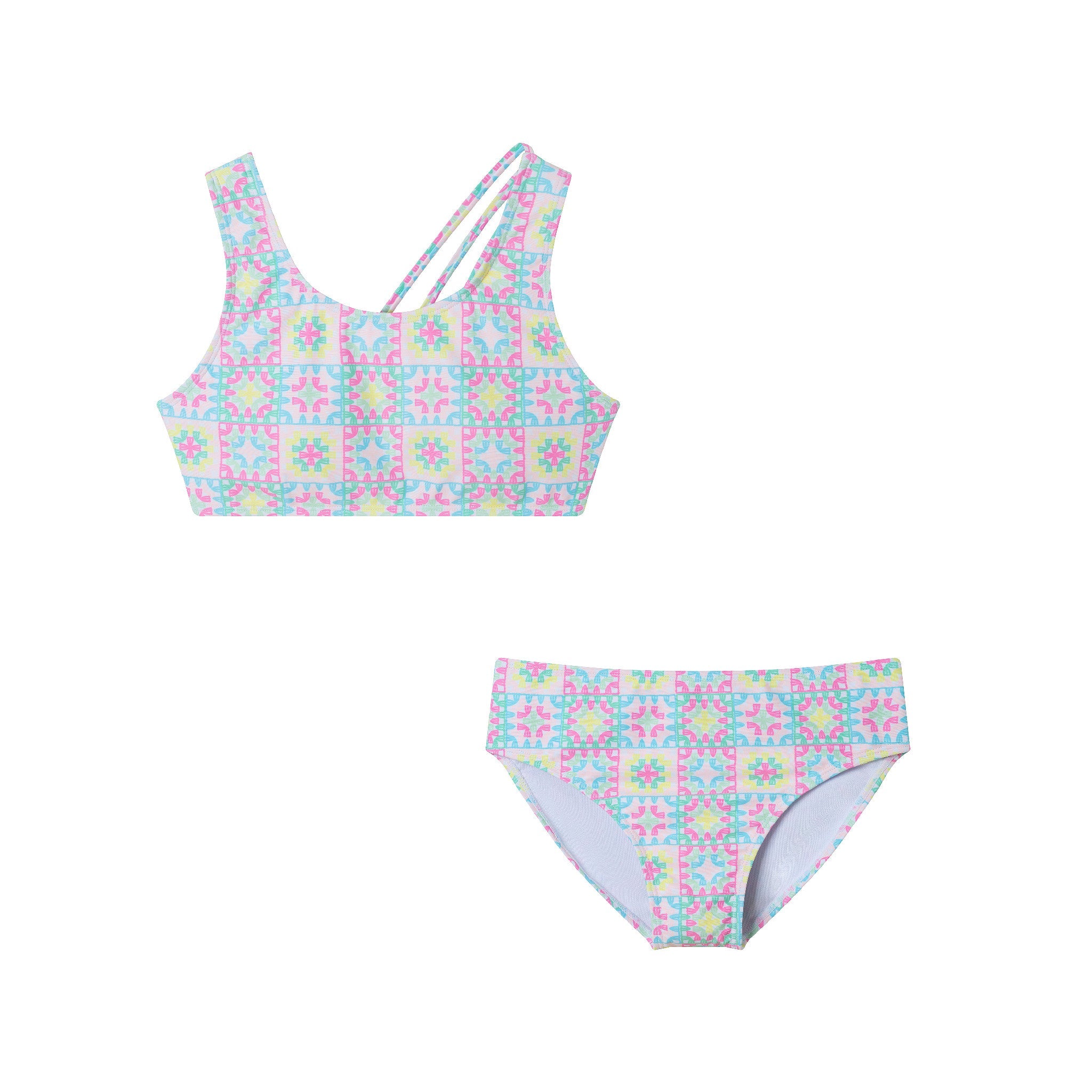 Kids (7-16) Two Piece Swimsuit | Multicolor Crochet