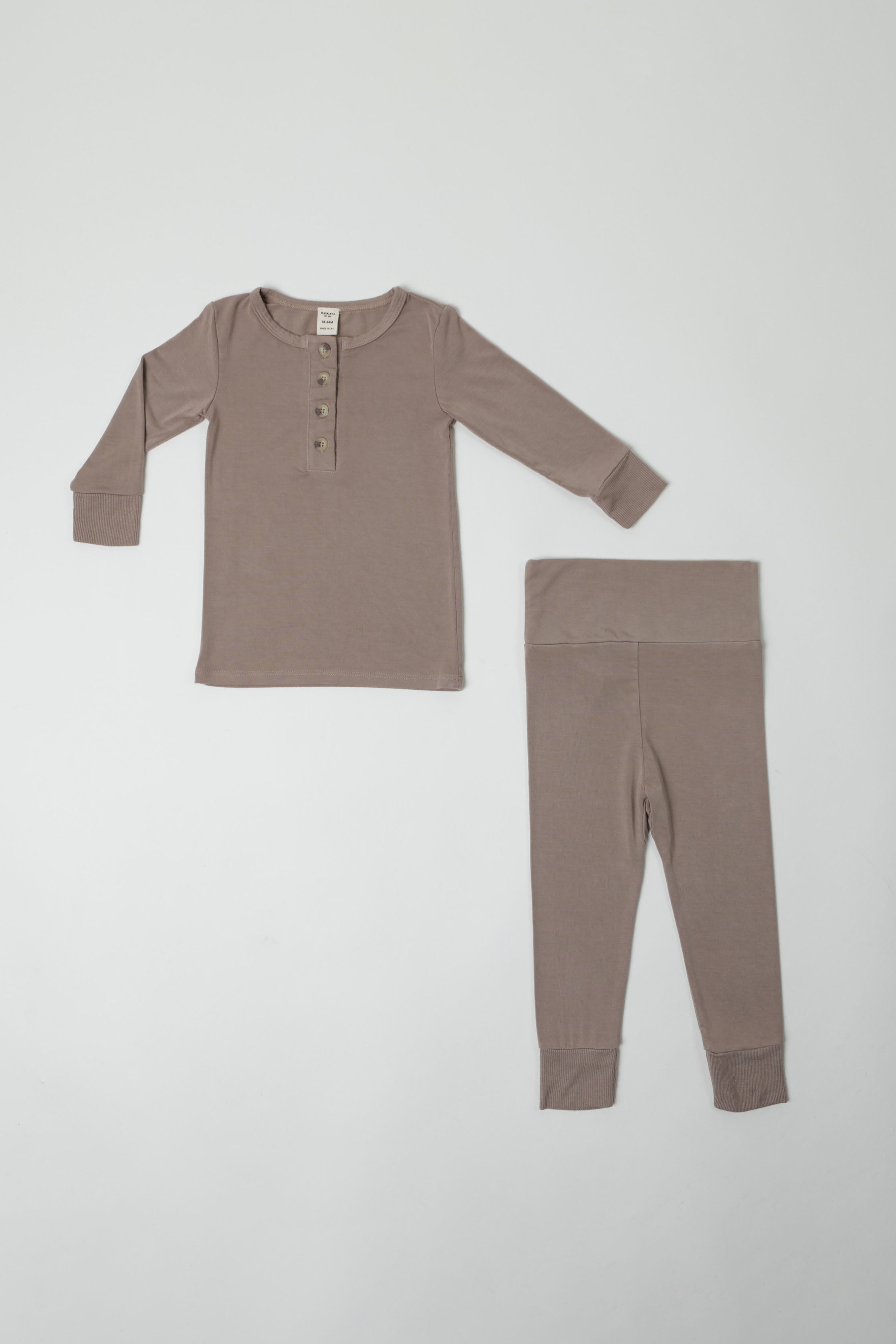 Arthur || Baby Long Sleeve Henley Top And Bottom Set
